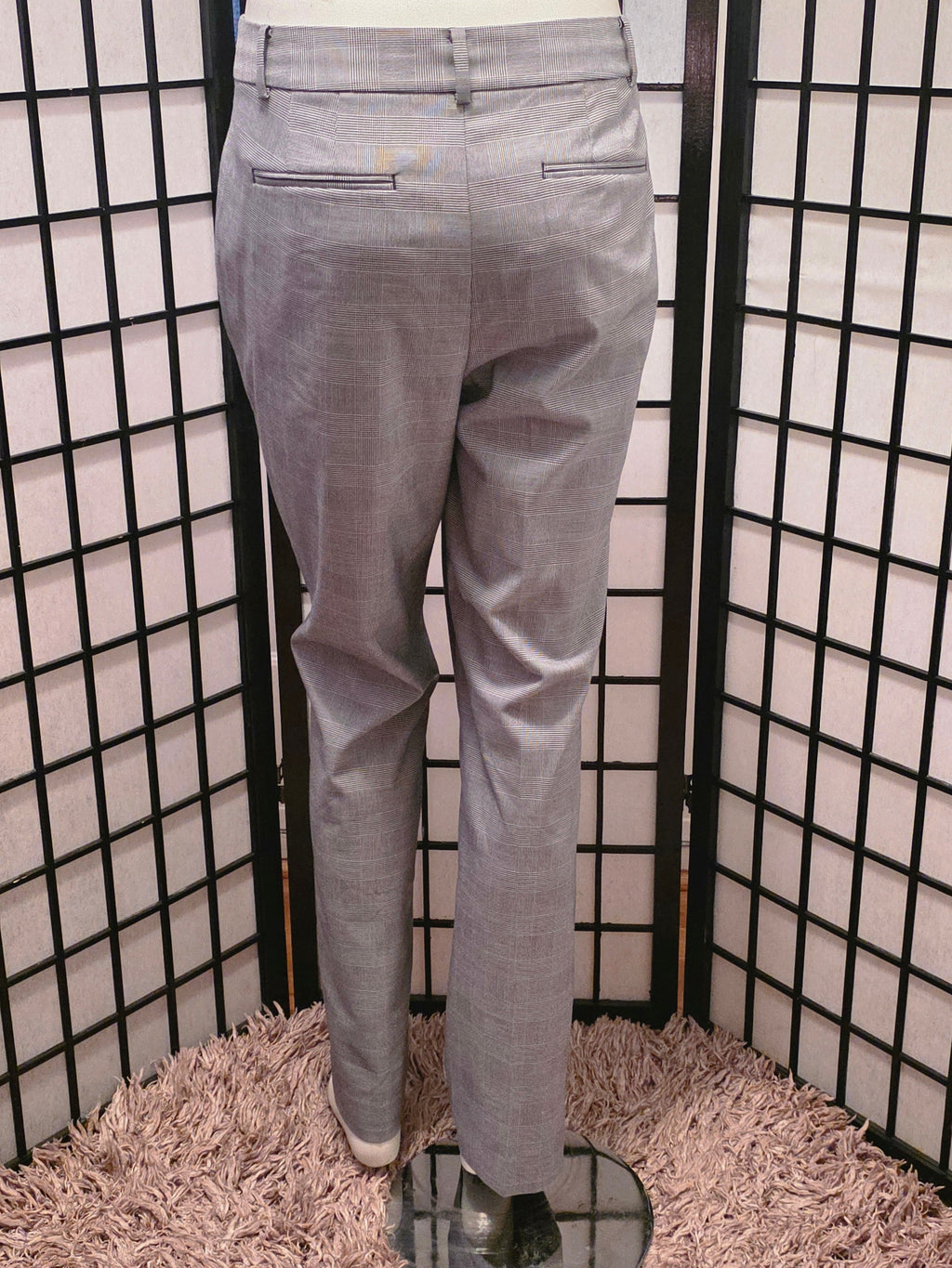 Elegantly Tailored Glen Plaid Trousers