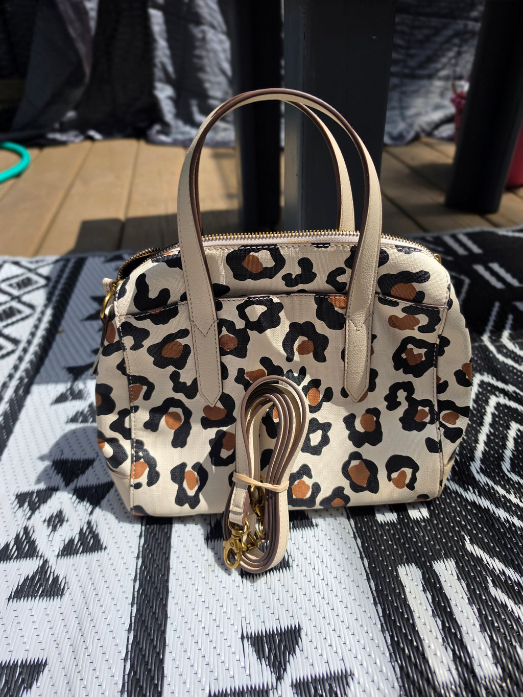 Wild at Heart — Fossil Leopard Print Mini Satchel & Wallet Set