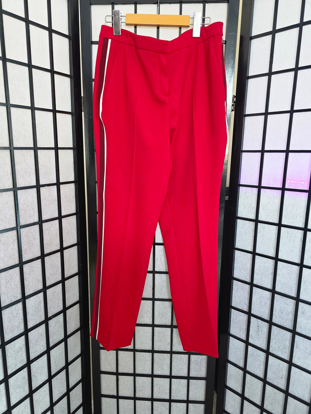 Daringly Sporty Crimson Track Pants