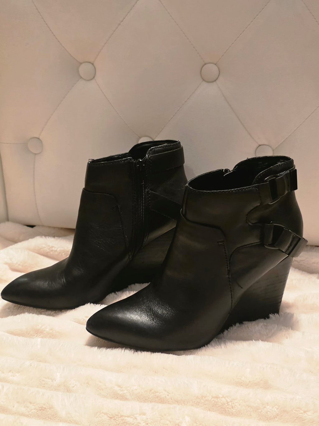 Noir Buckle Ankle Booties by Nine West