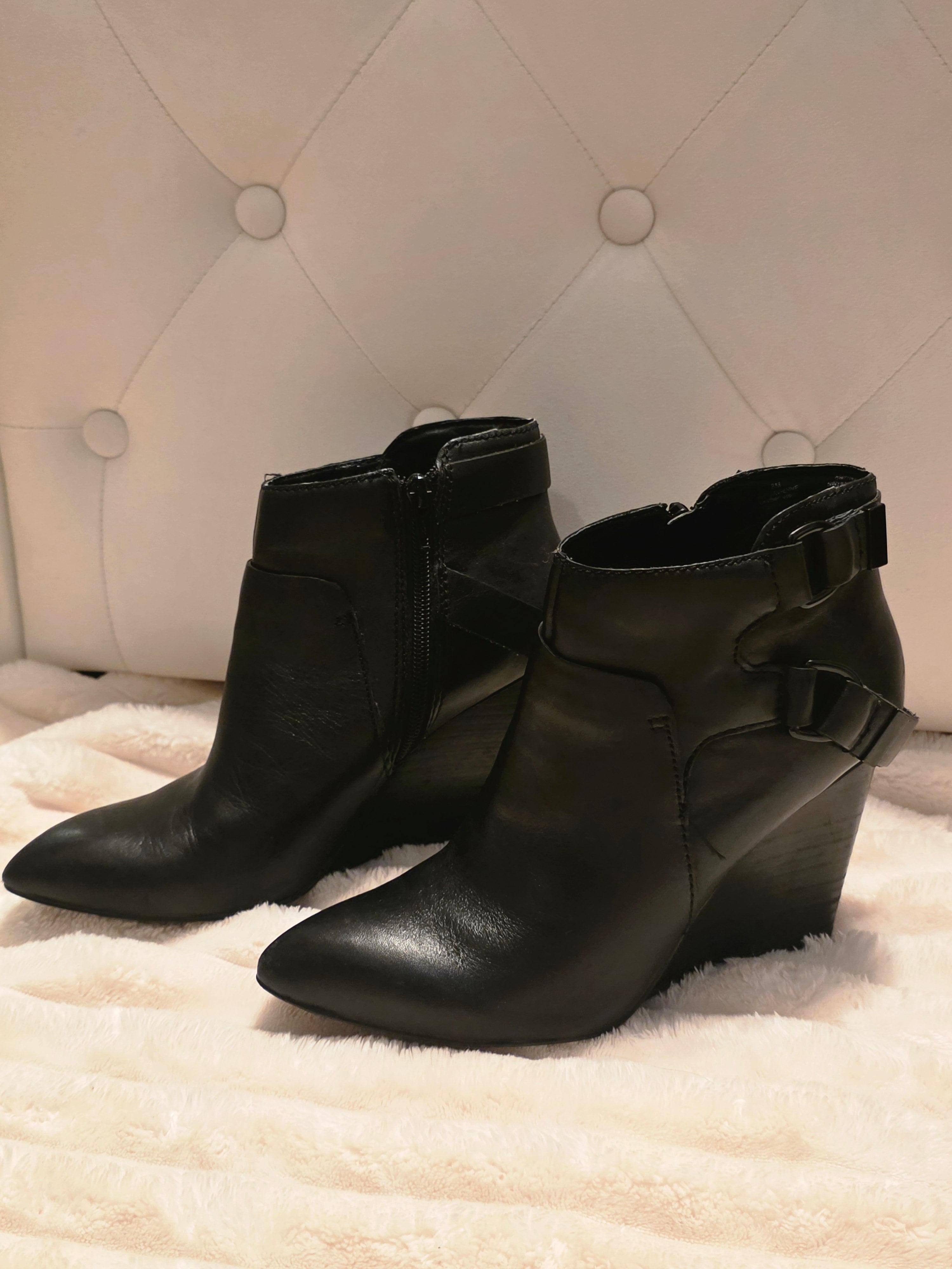 Noir Buckle Ankle Booties by Nine West