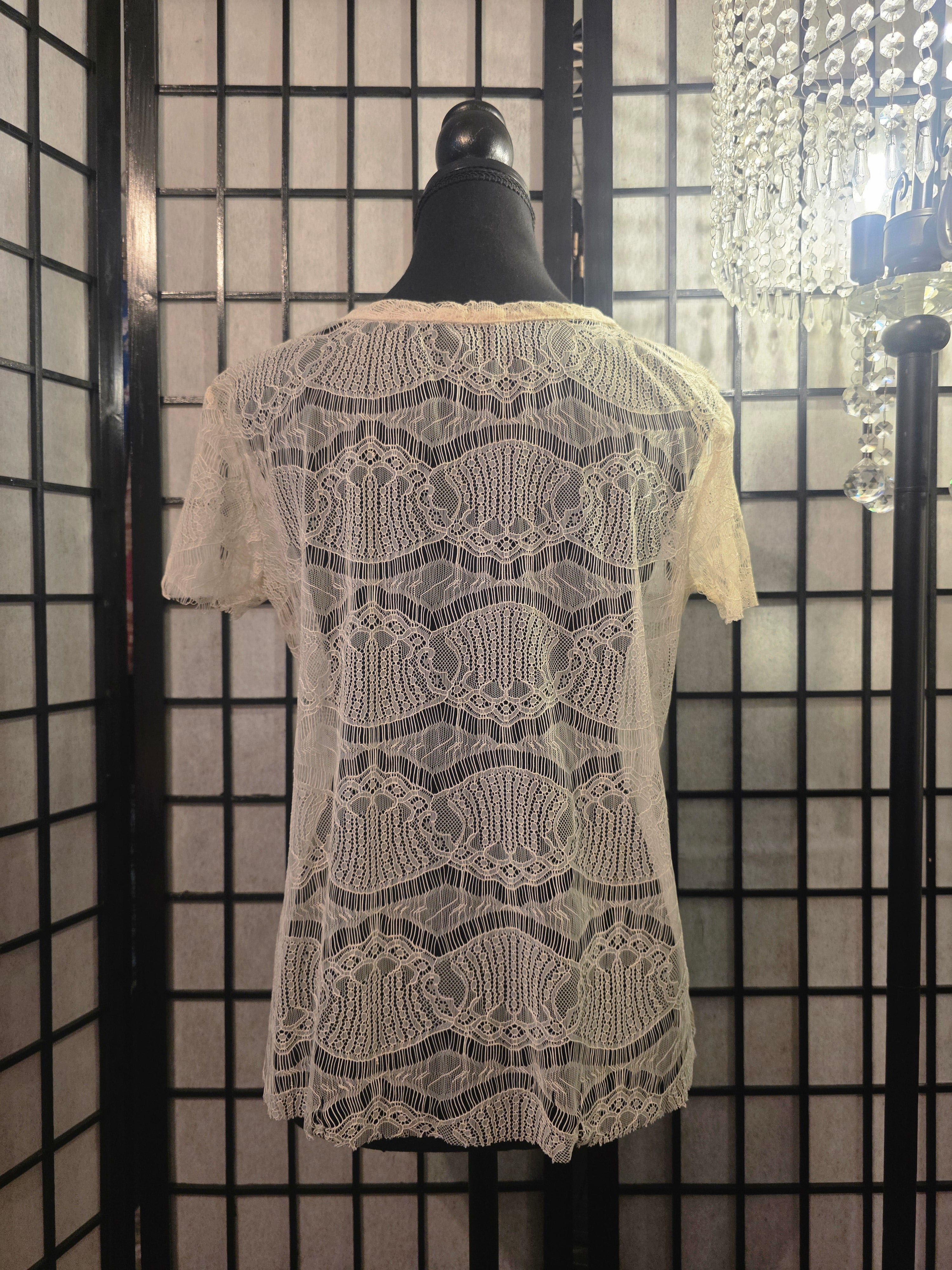 Moonlit Lace Sonnet T-shirt Blouse