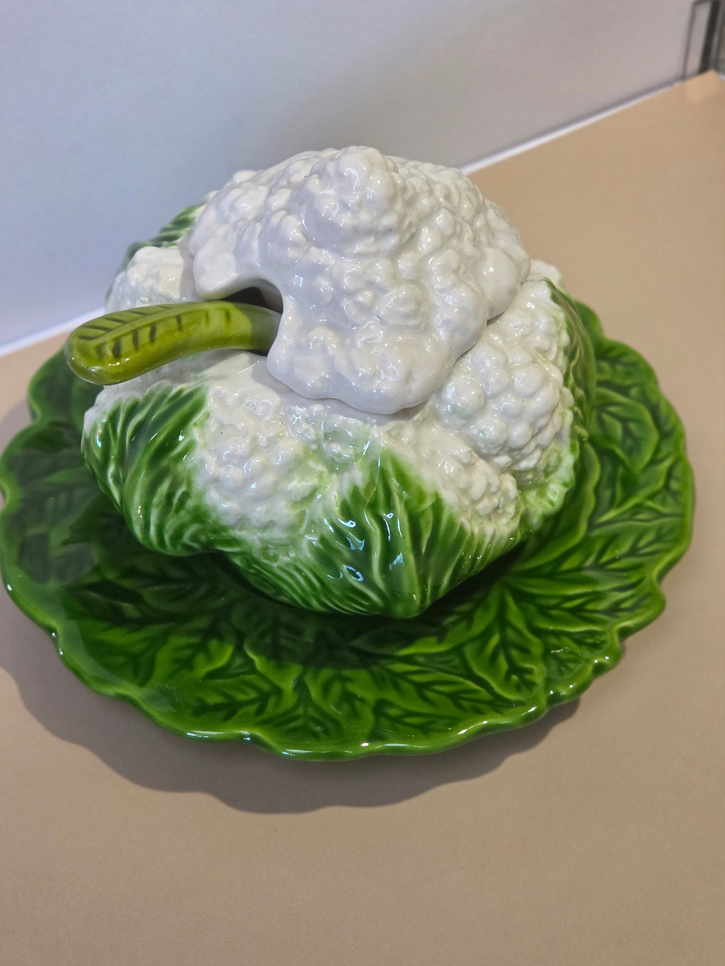 Whimsically Rooted Cauliflower Ceramic Tureen Set