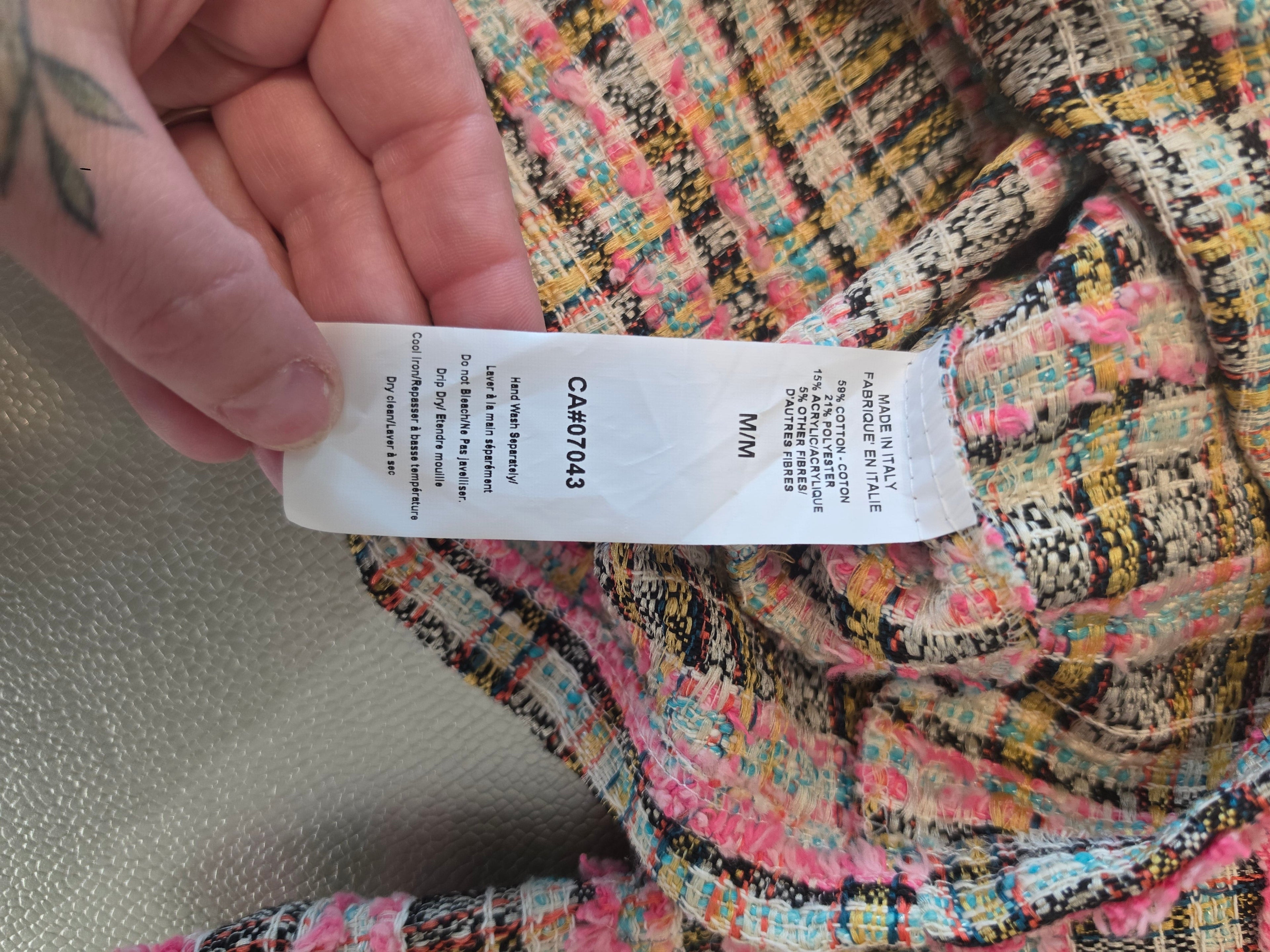 The Chanel-Coded Dream — Bouclé Tweed Jacket | Pink Multicolour