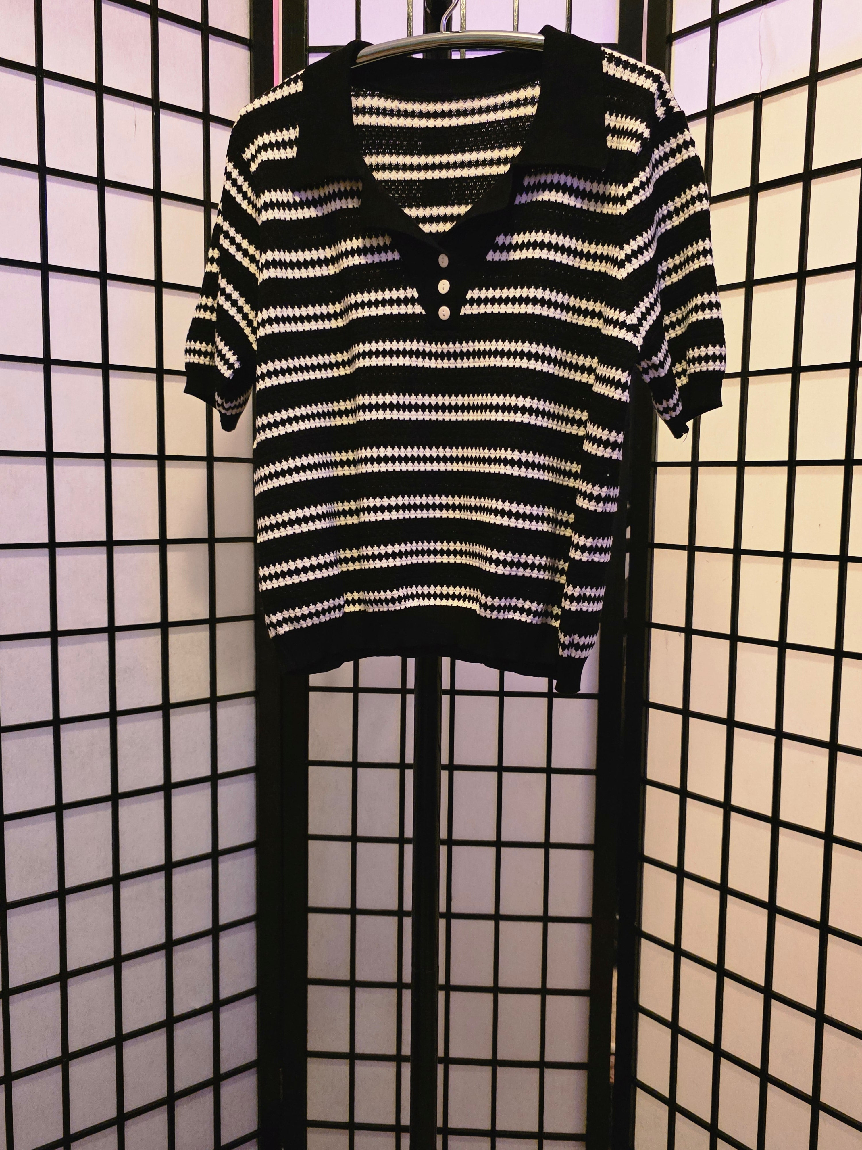 Monochrome Reverie Polo Knit