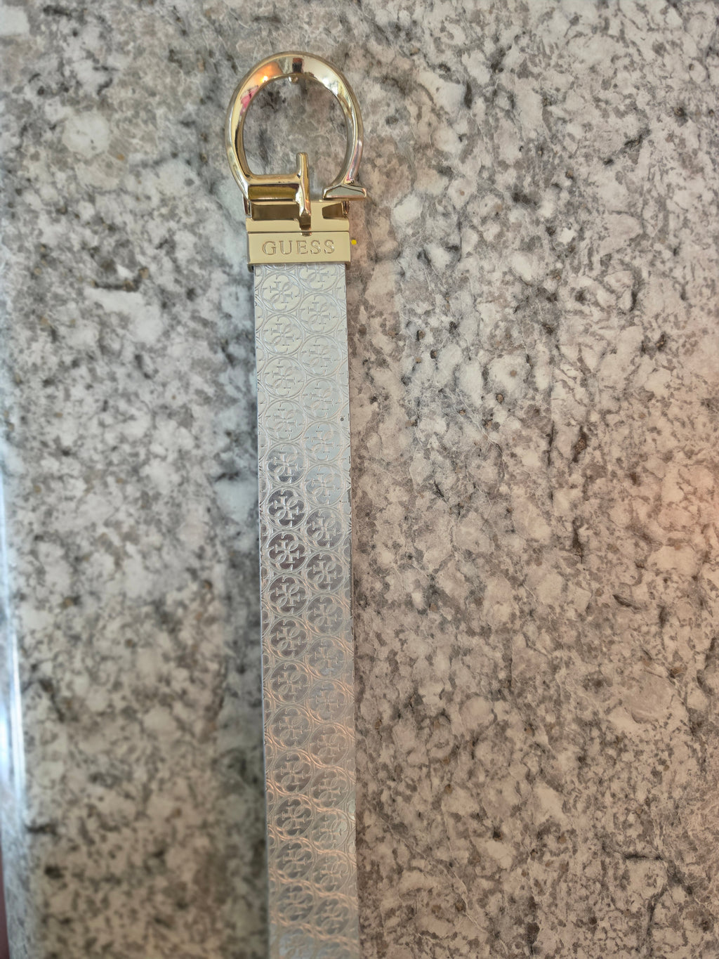 The Golden Cipher — Guess Reversible Monogram Belt