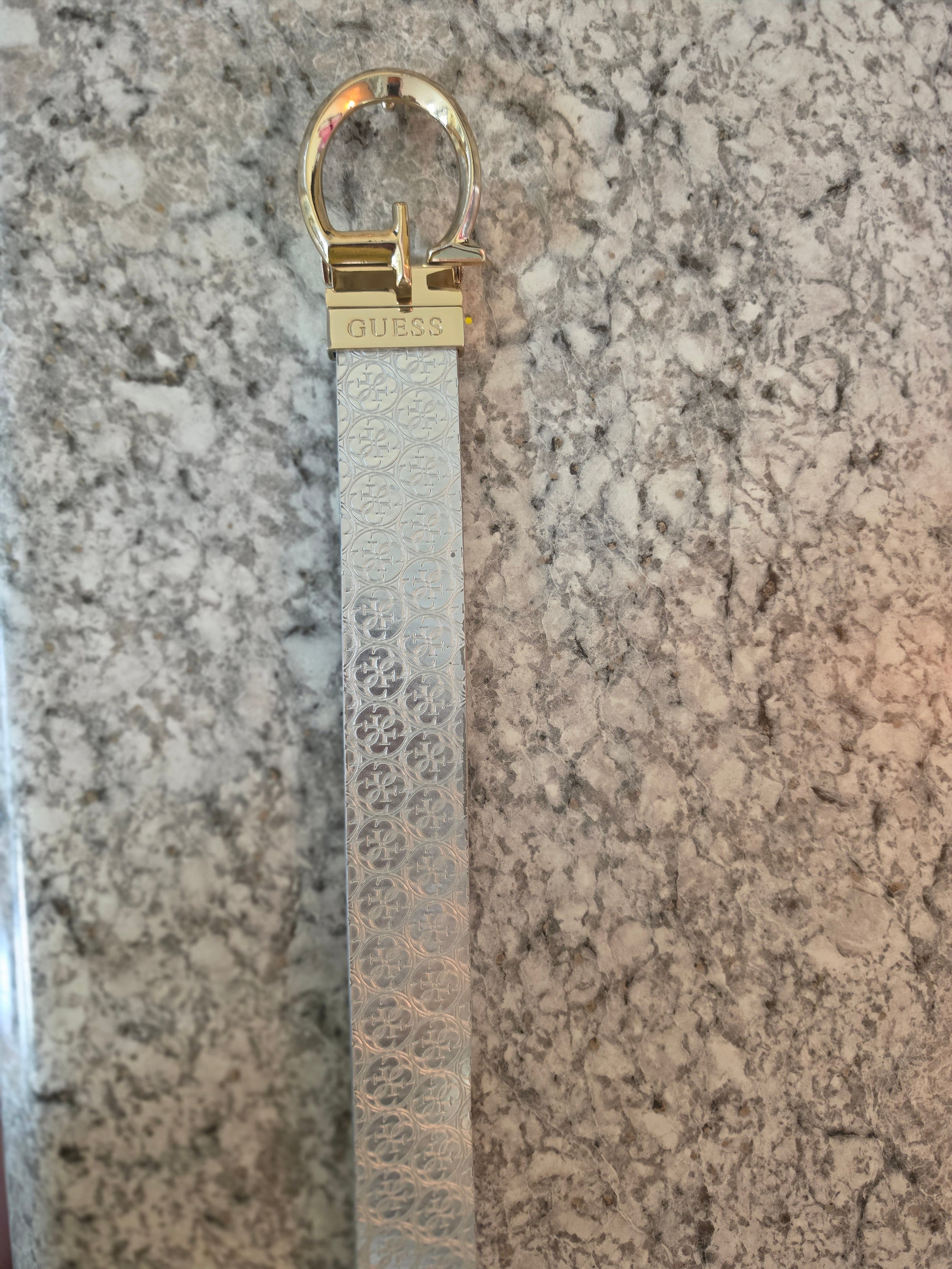 The Golden Cipher — Guess Reversible Monogram Belt