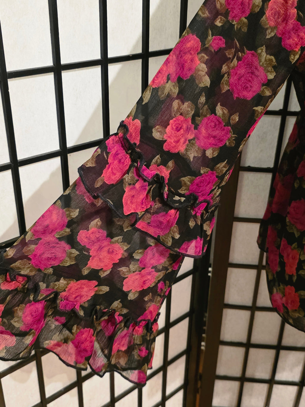 Fuchsia Garden Sheer Blouse