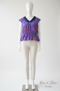 Jessica Simpson Peplum Blouse — Lavender Splatter Print | Junior Plus 2X