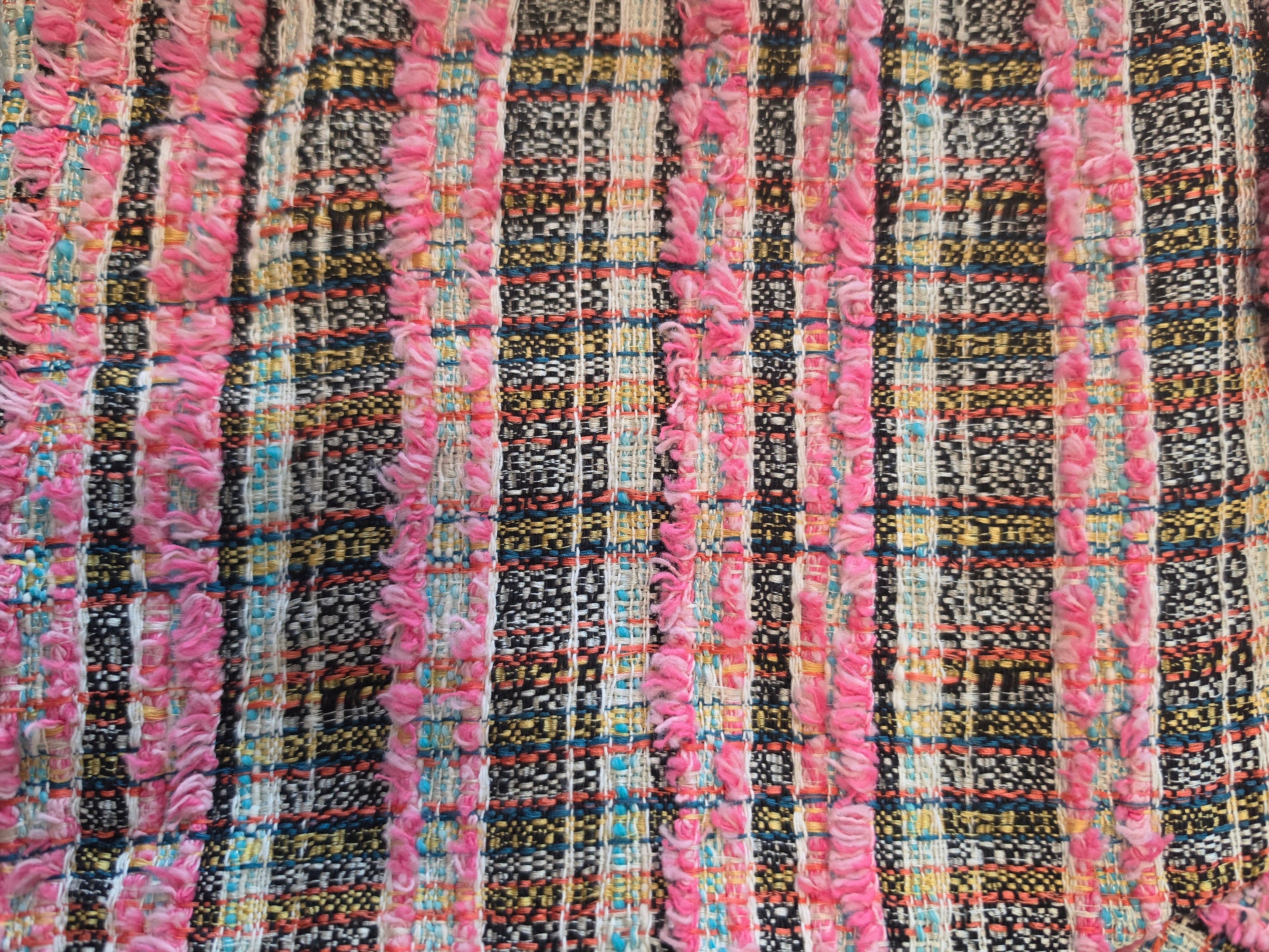 The Chanel-Coded Dream — Bouclé Tweed Jacket | Pink Multicolour