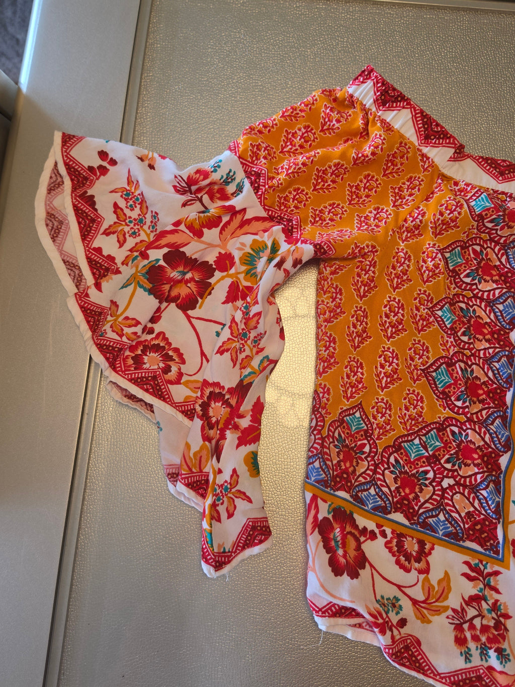 The Soleil Flutter Blouse — Crimson Marigold