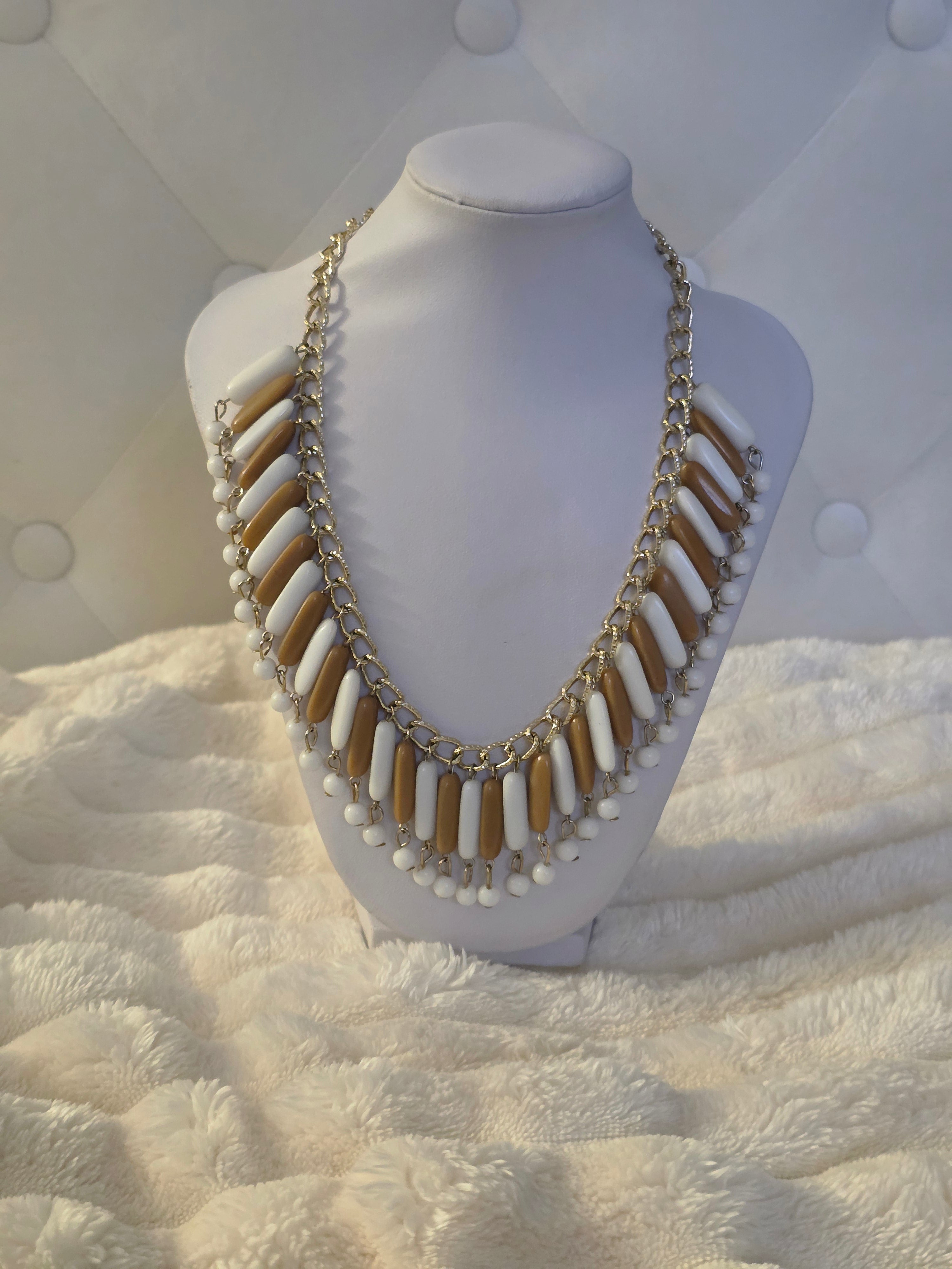 Gilded Fringe Statement Necklace