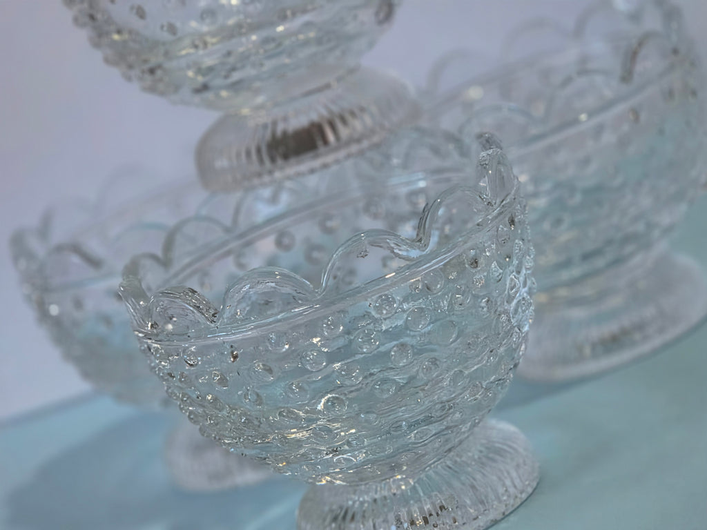 The Sunday Table — Hobnail Glass Compote Set of 4