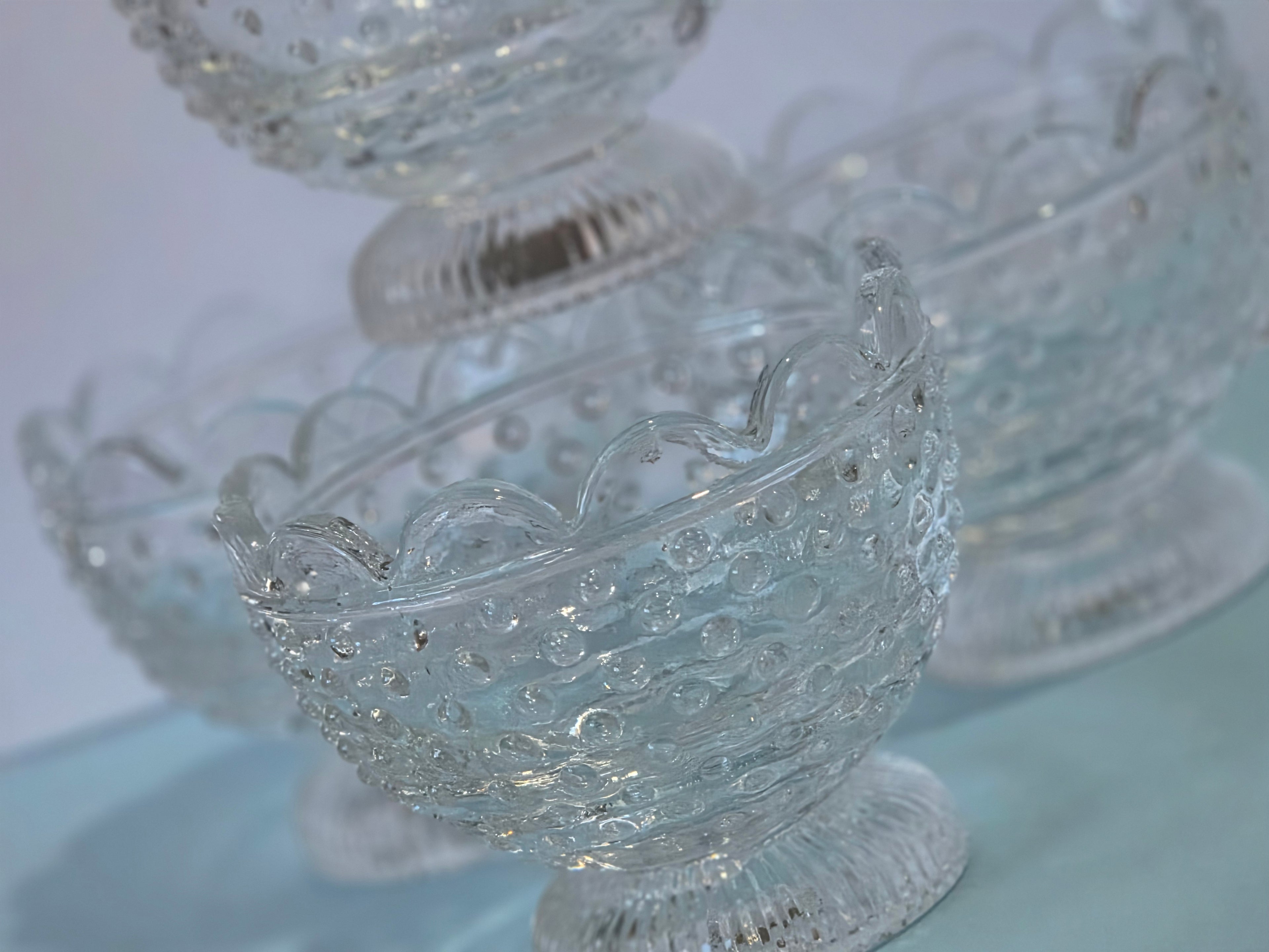 The Sunday Table — Hobnail Glass Compote Set of 4