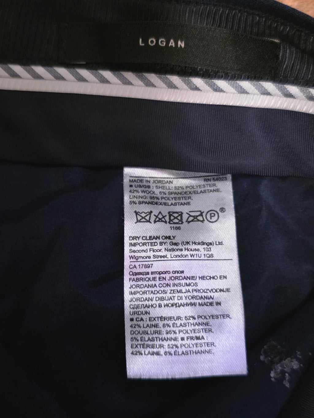 Navy Jacquard Trousers - Banana Republic