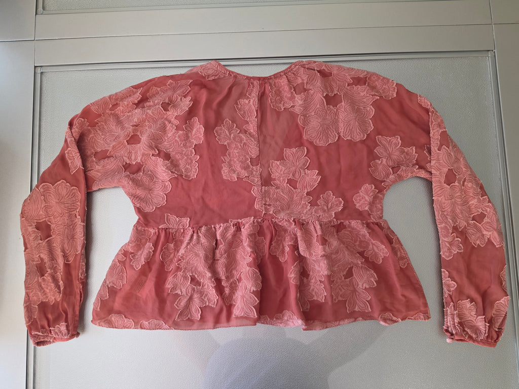 Petals Afterglow | Wilfred Coral Floral Peplum Blouse