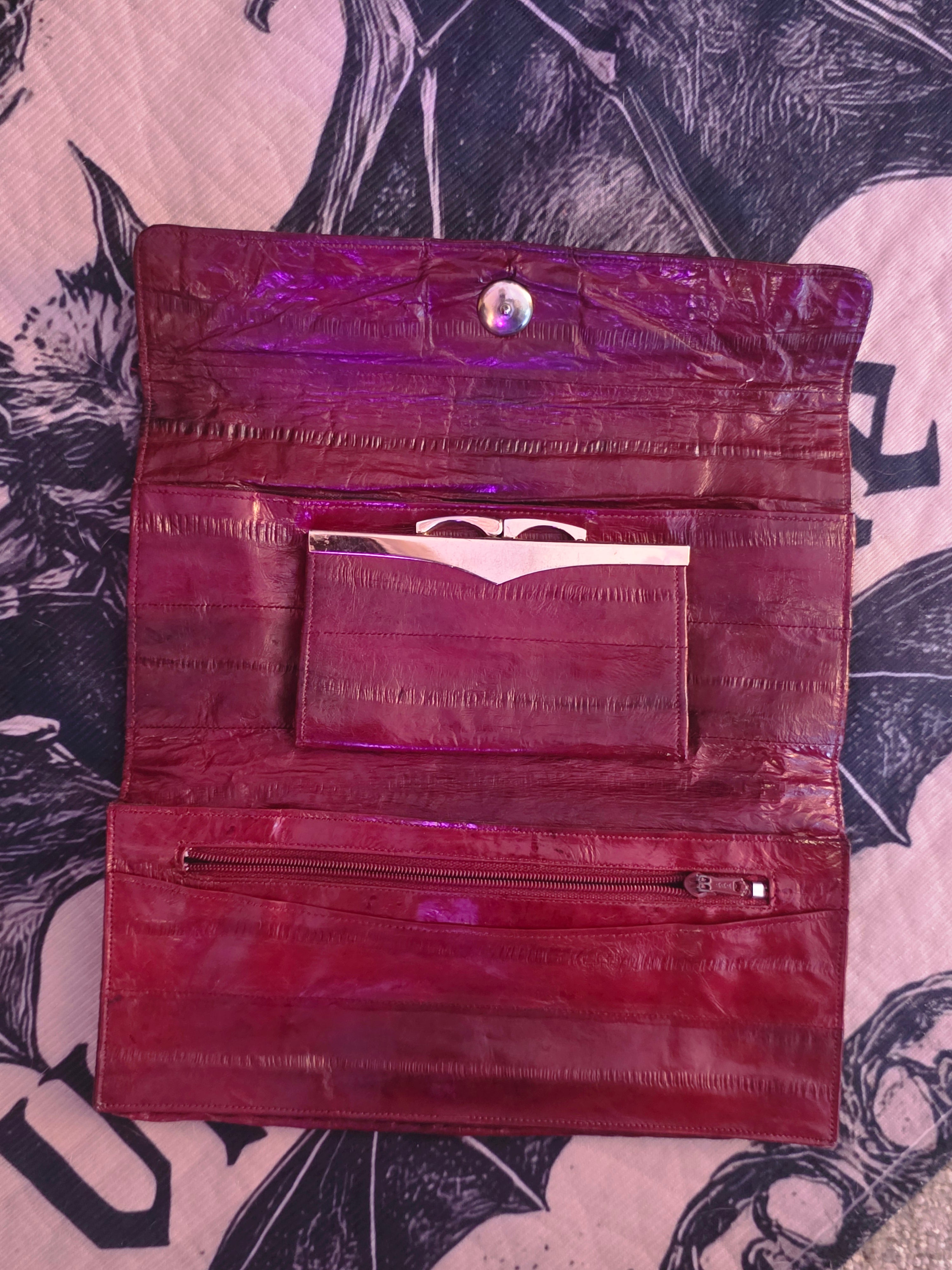 Crimson Secrets Eel Skin Wallet