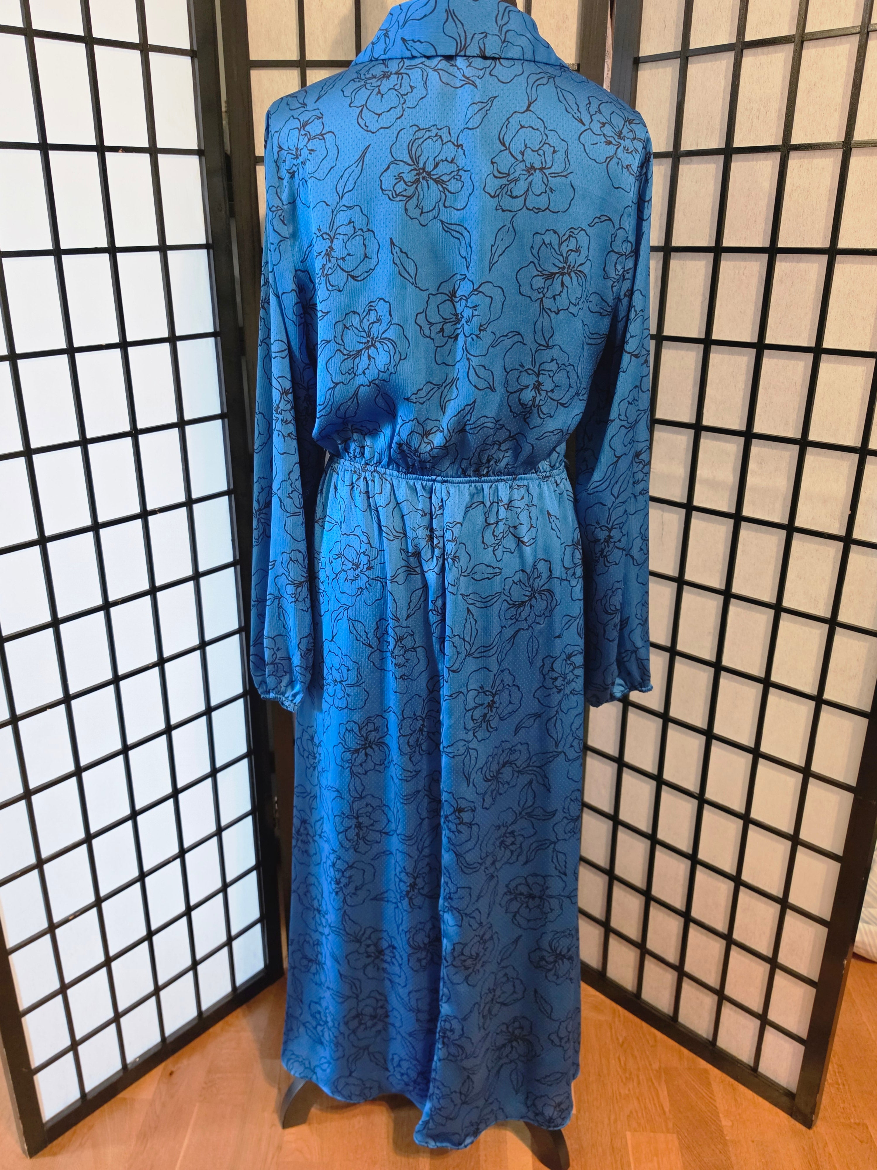 Gracefully Printed Azure Dress