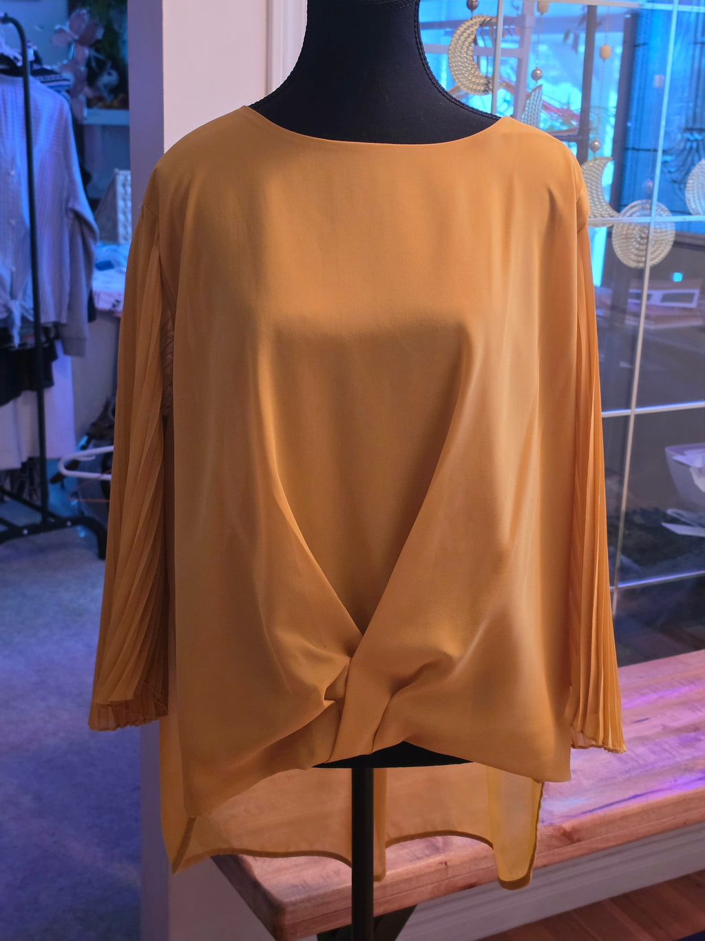 Golden Pleated Reverie Blouse