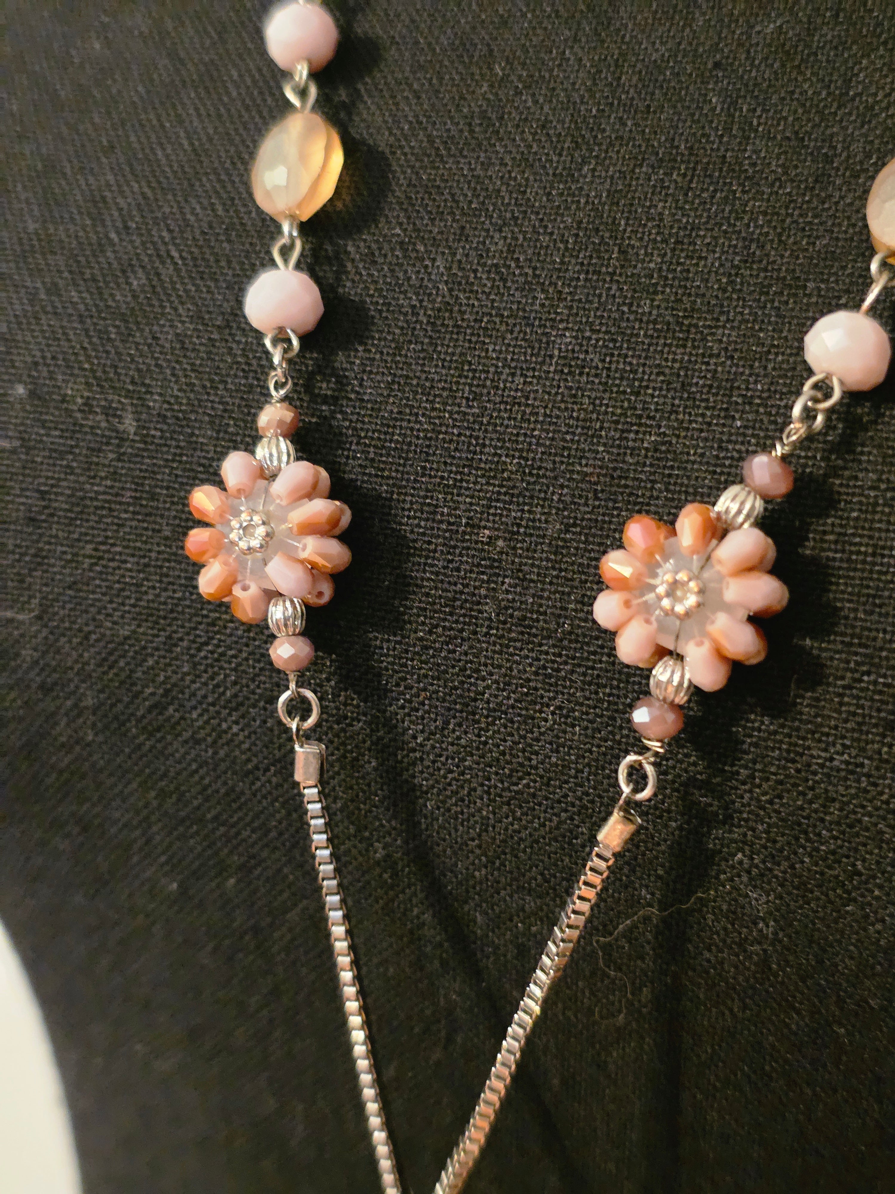 Blushing Petals Lariat Necklace