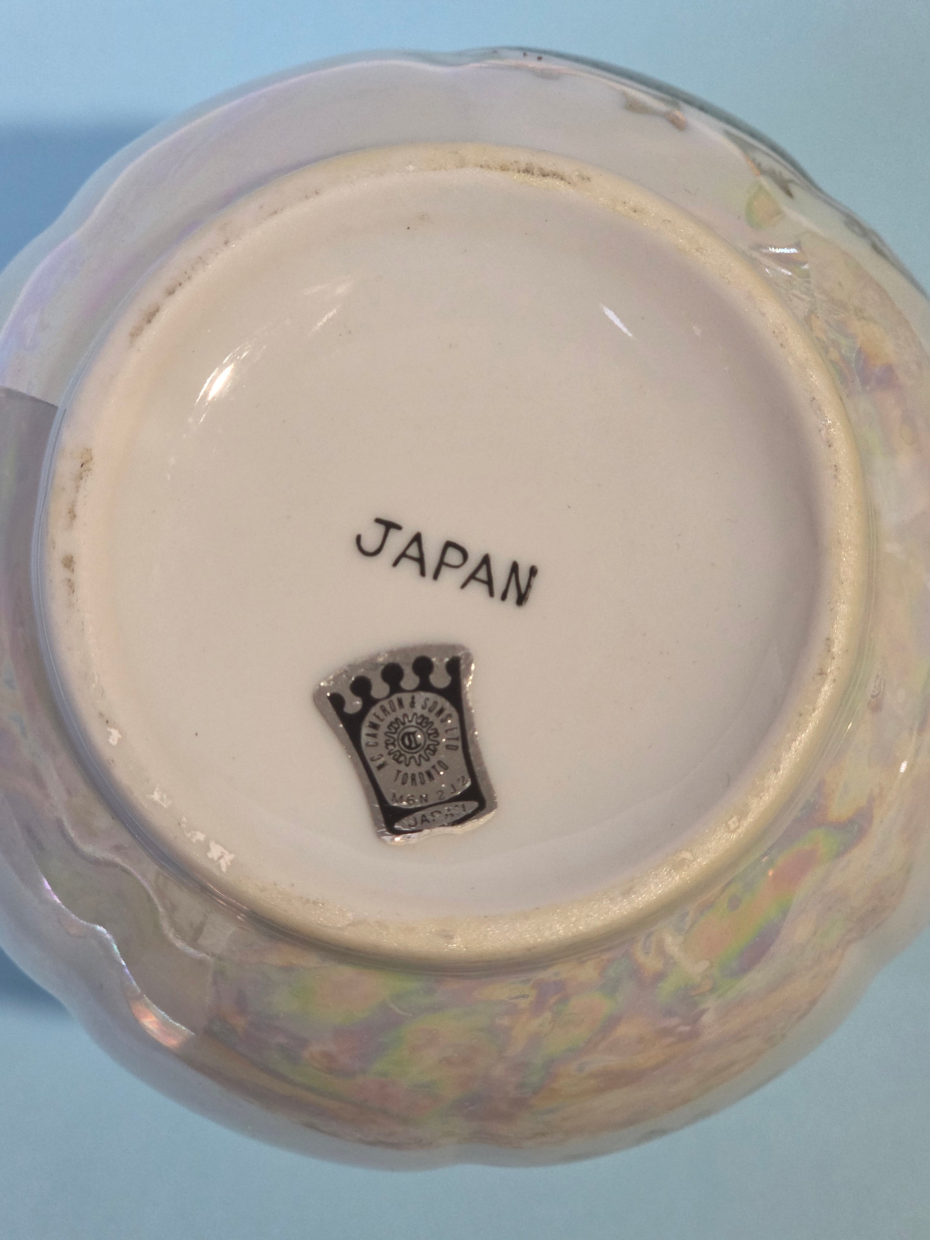 The Homestead Pitcher — Vintage Japanese Lusterware with Currier & Ives Spring Pastoral Scene