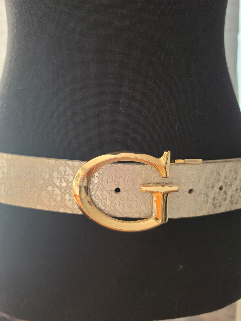 The Golden Cipher — Guess Reversible Monogram Belt