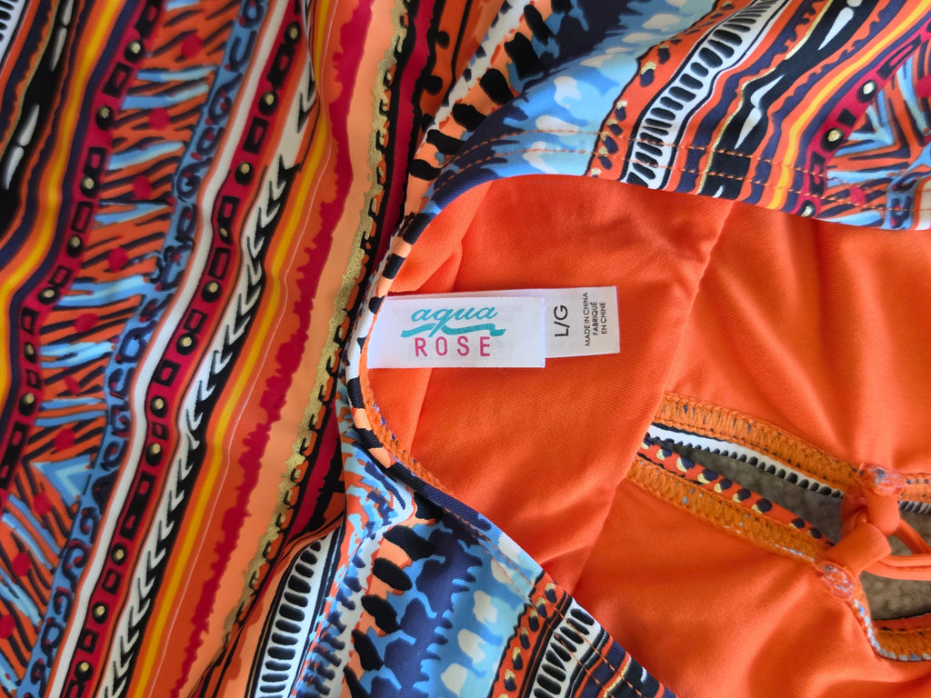 Solstice Ritual — Tribal Lace-Up One-Piece Swimsuit