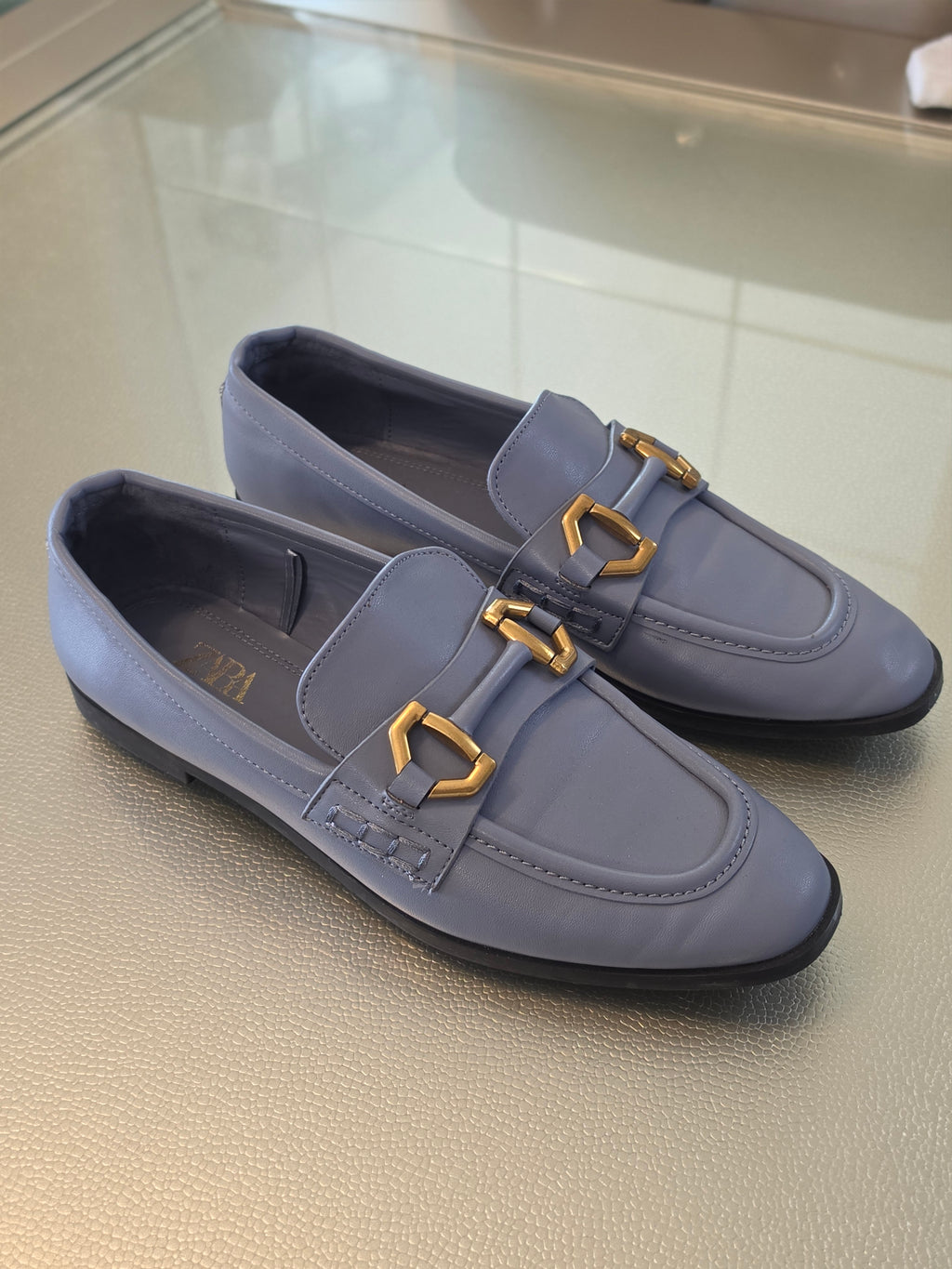 The Periwinkle Bit Loafer — Gold Hardware Flat