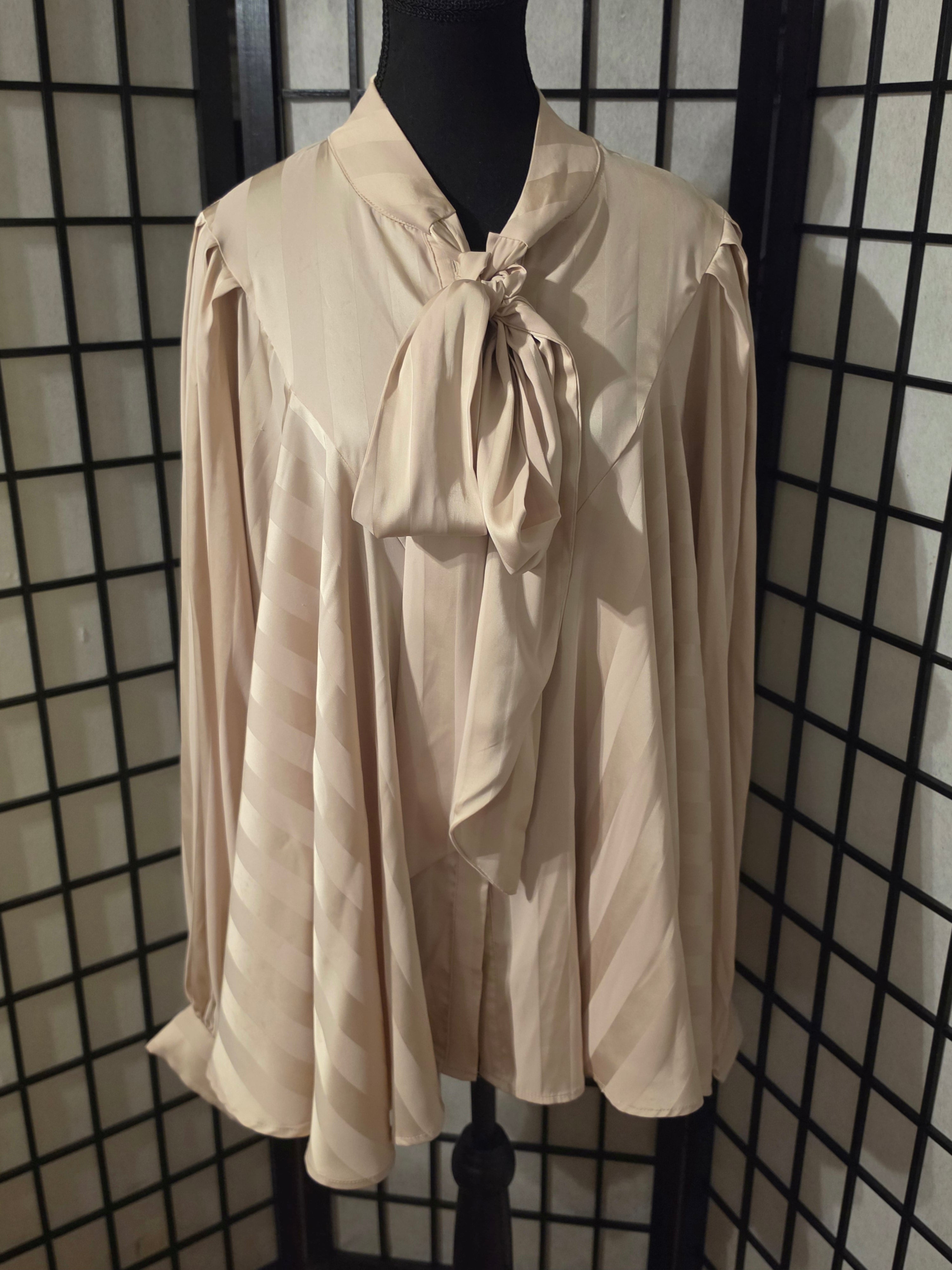 The Whispered Bow Blouse – Apricot