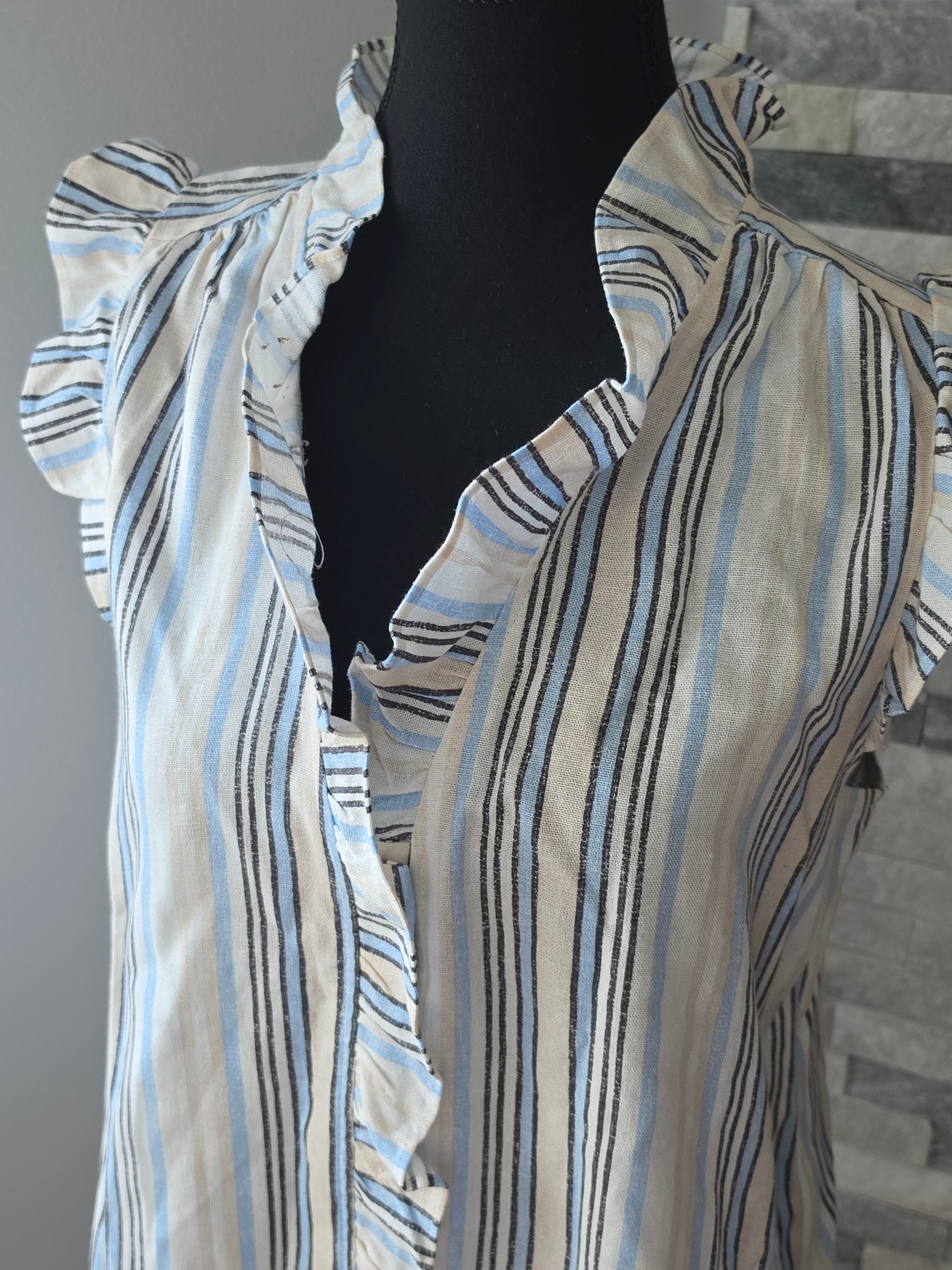 The Ruffle & Stripe — Mexx Sleeveless Babydoll Blouse