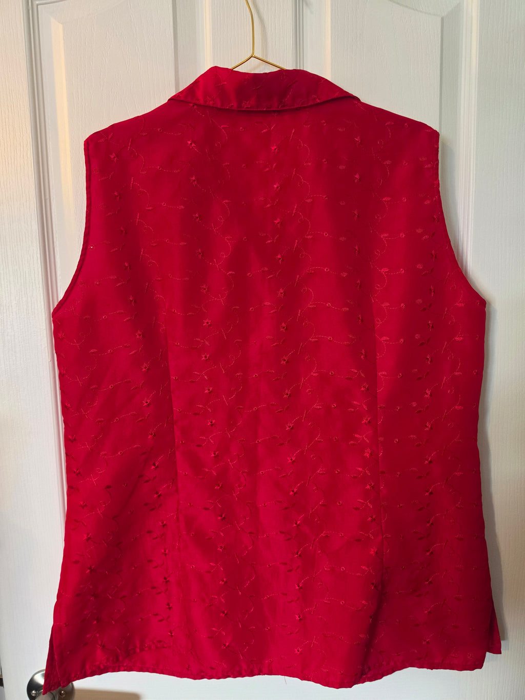 Crimson Classic Sleeveless Blouse
