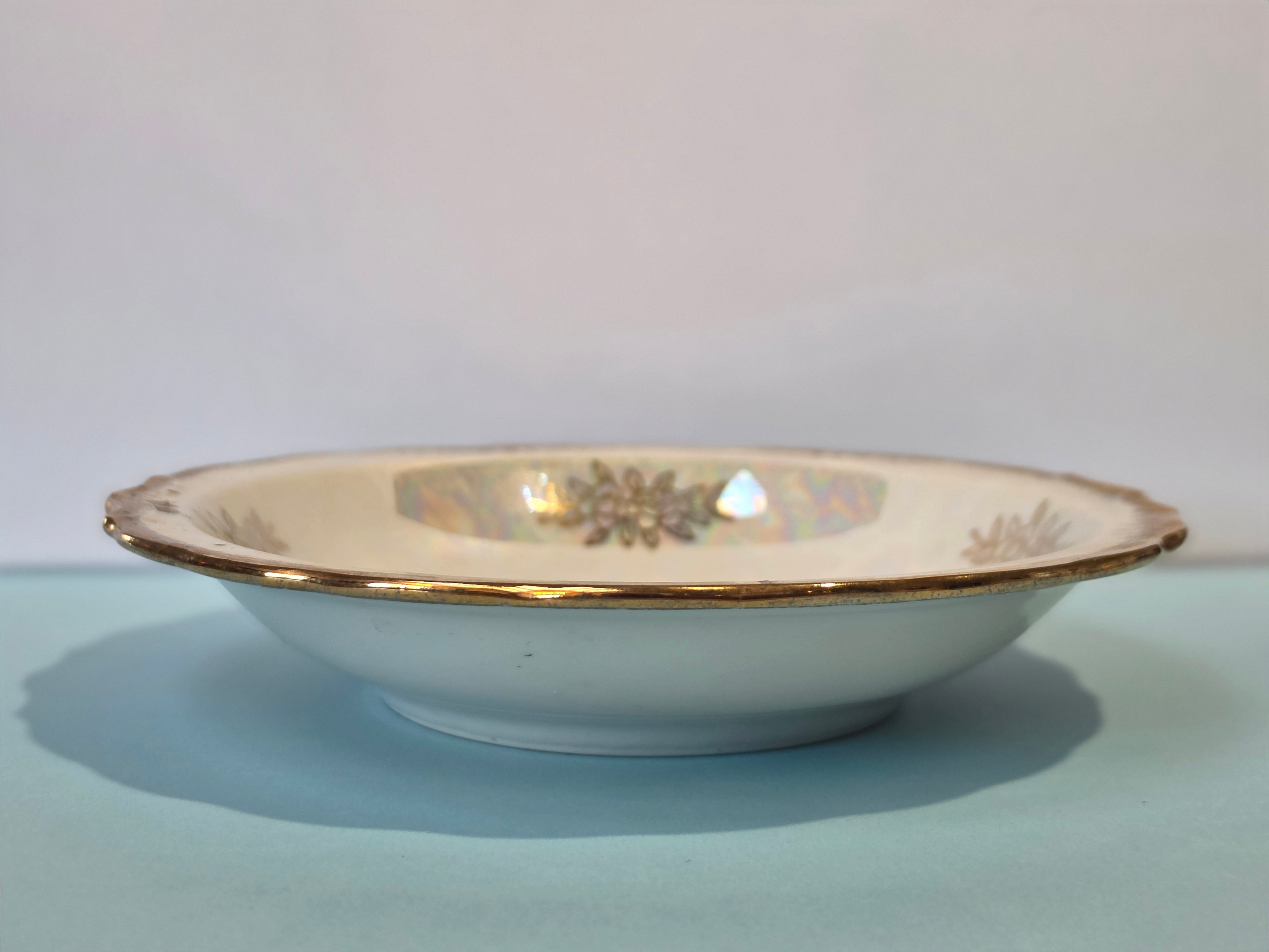 The Homestead Basin — Vintage Japanese Lusterware with Currier & Ives Winter Pastoral Scene