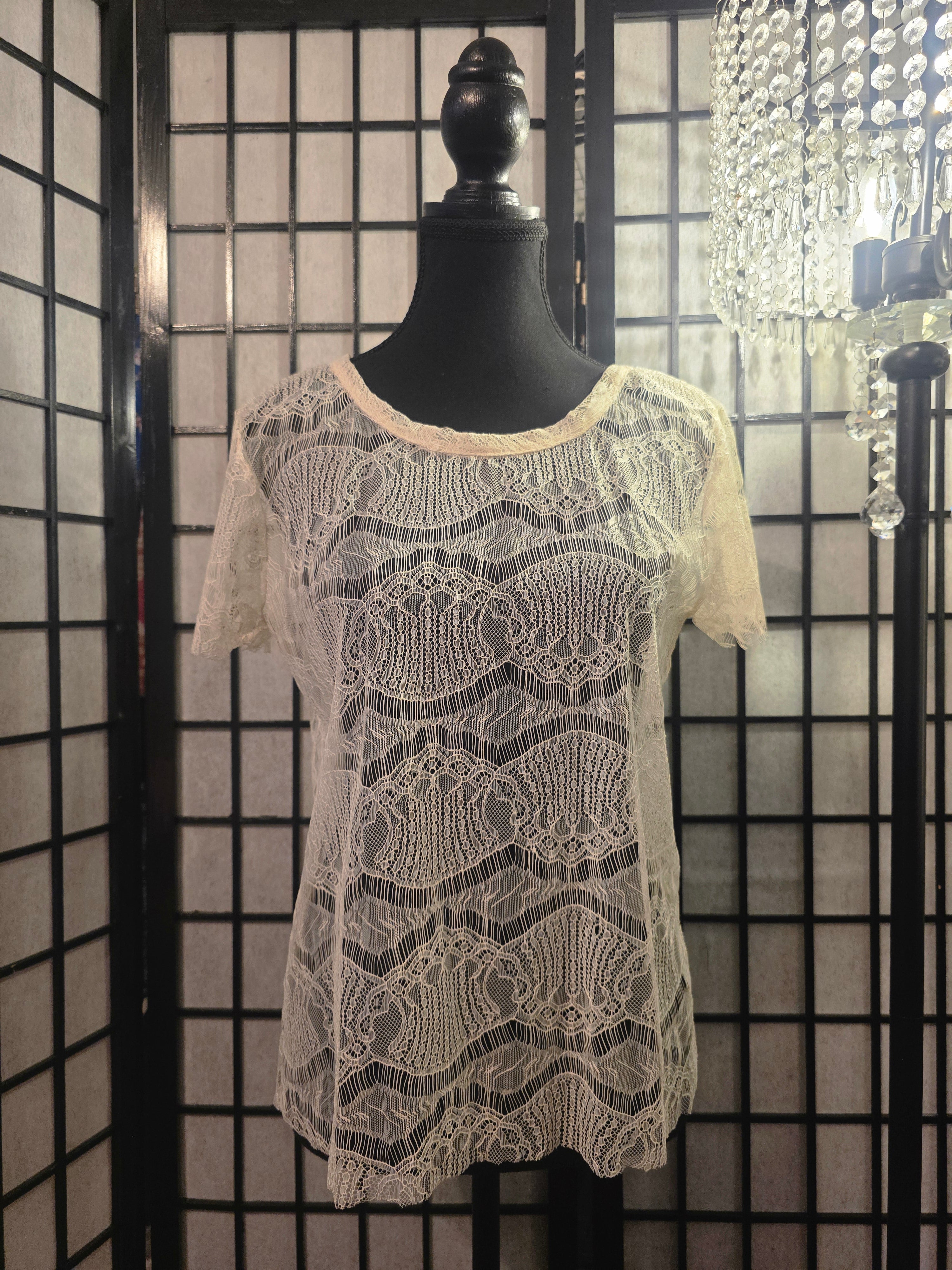 Moonlit Lace Sonnet T-shirt Blouse