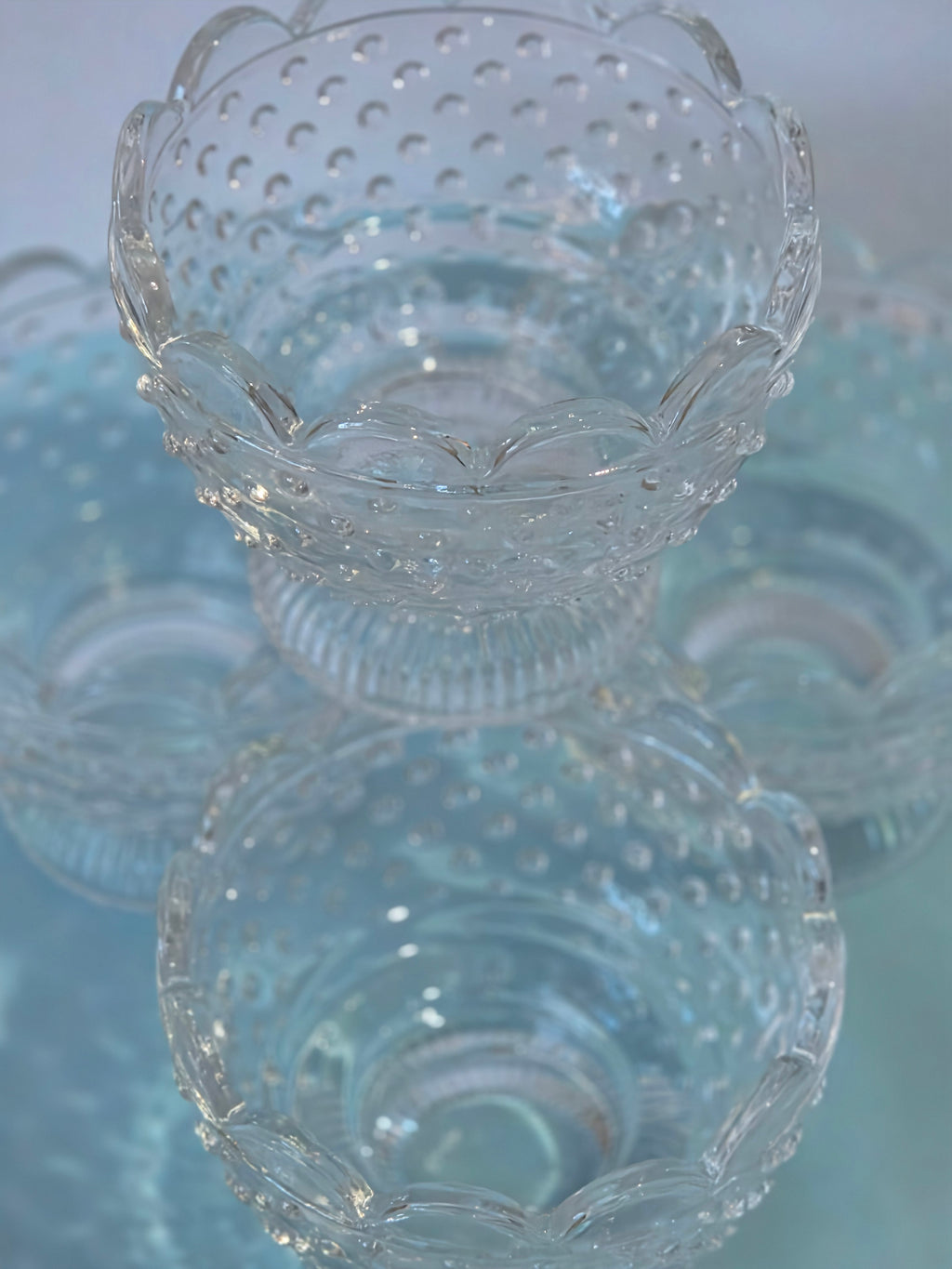 The Sunday Table — Hobnail Glass Compote Set of 4