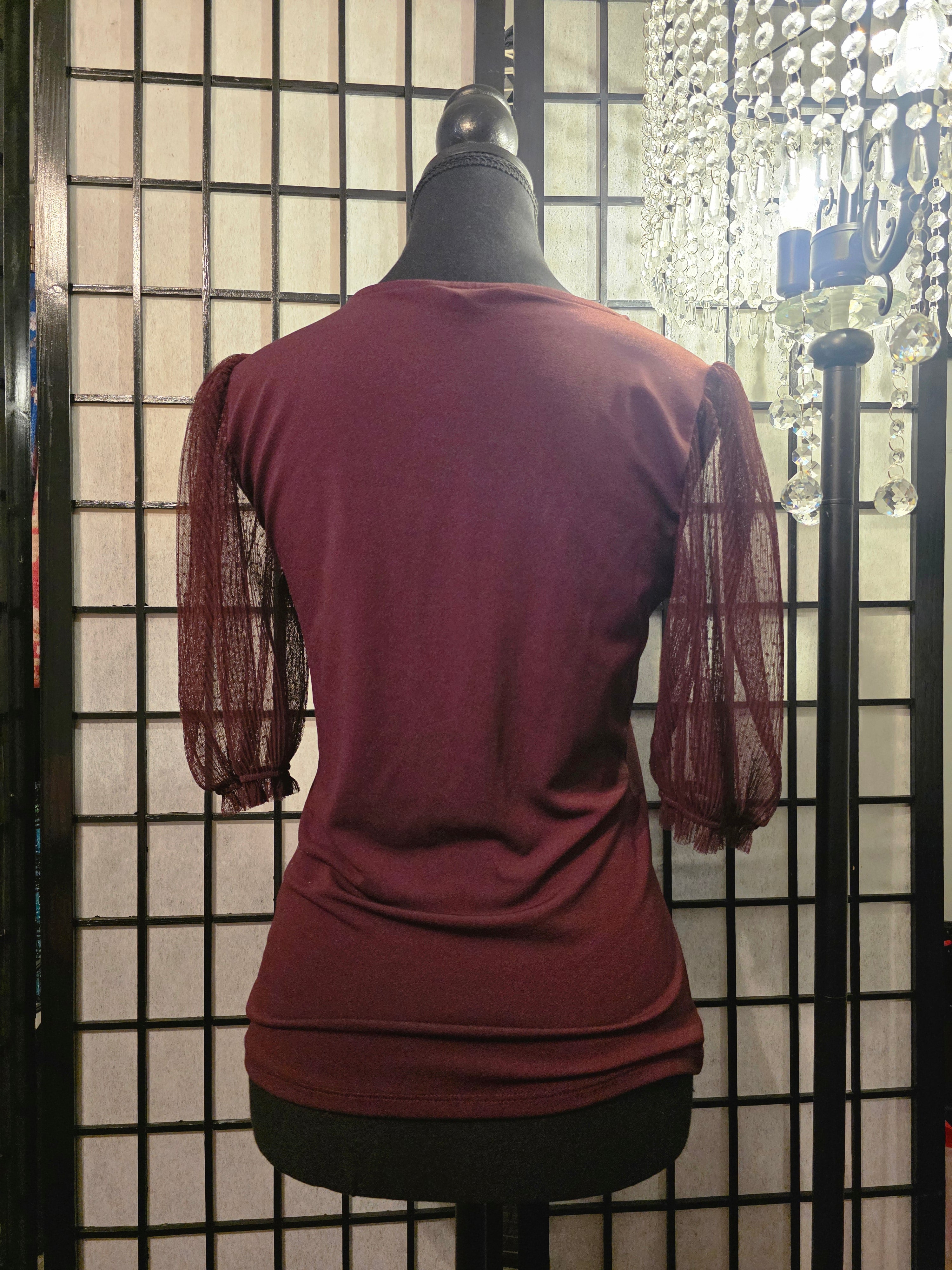 Delicately Enchanted Lace Sleeve Top