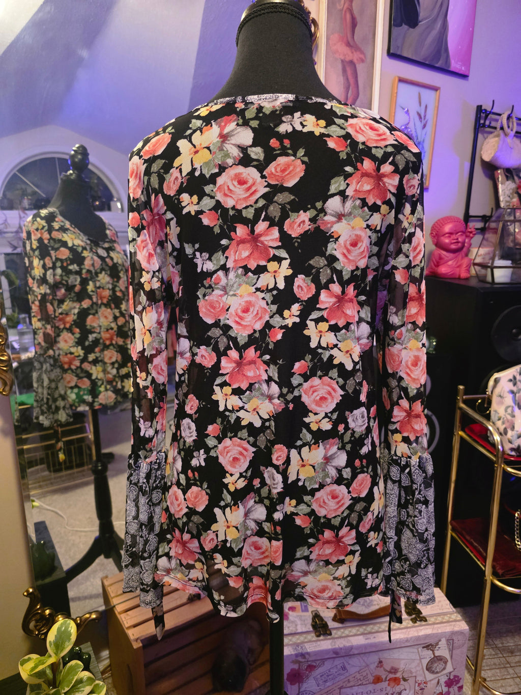 Noir Garden Mesh Tunic