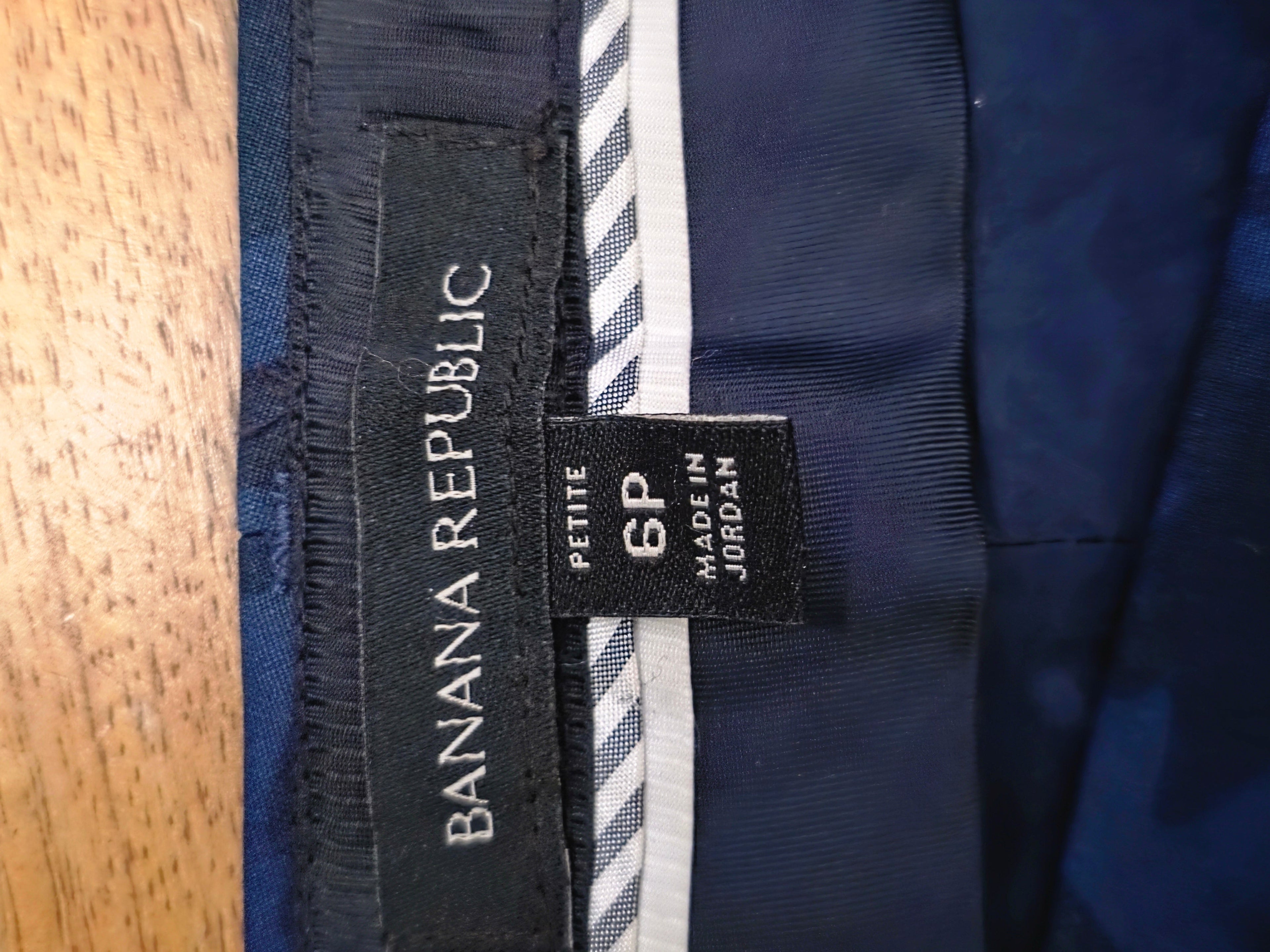 Navy Jacquard Trousers - Banana Republic