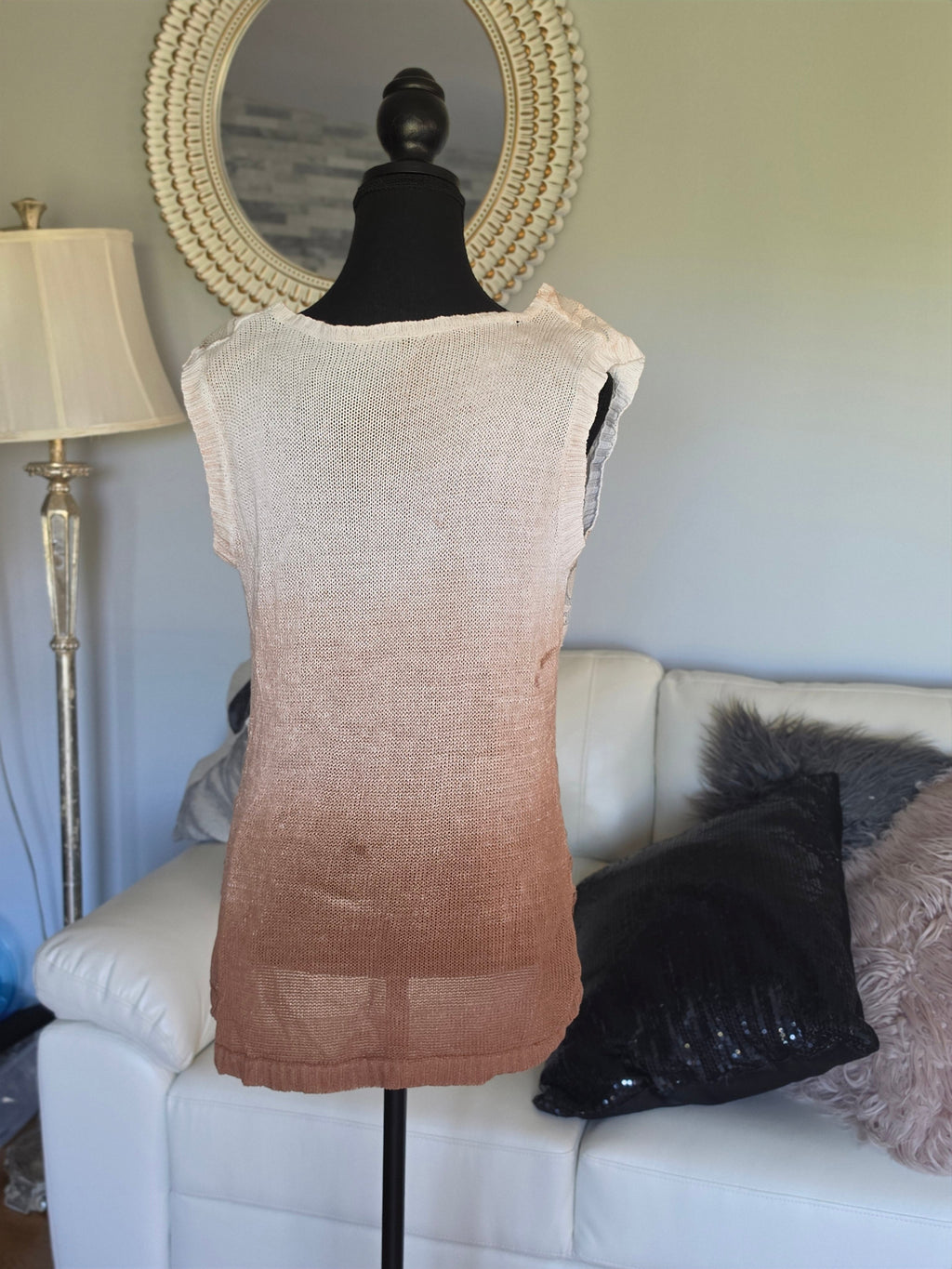 Ombré Lace Drift Top — Morning Apple