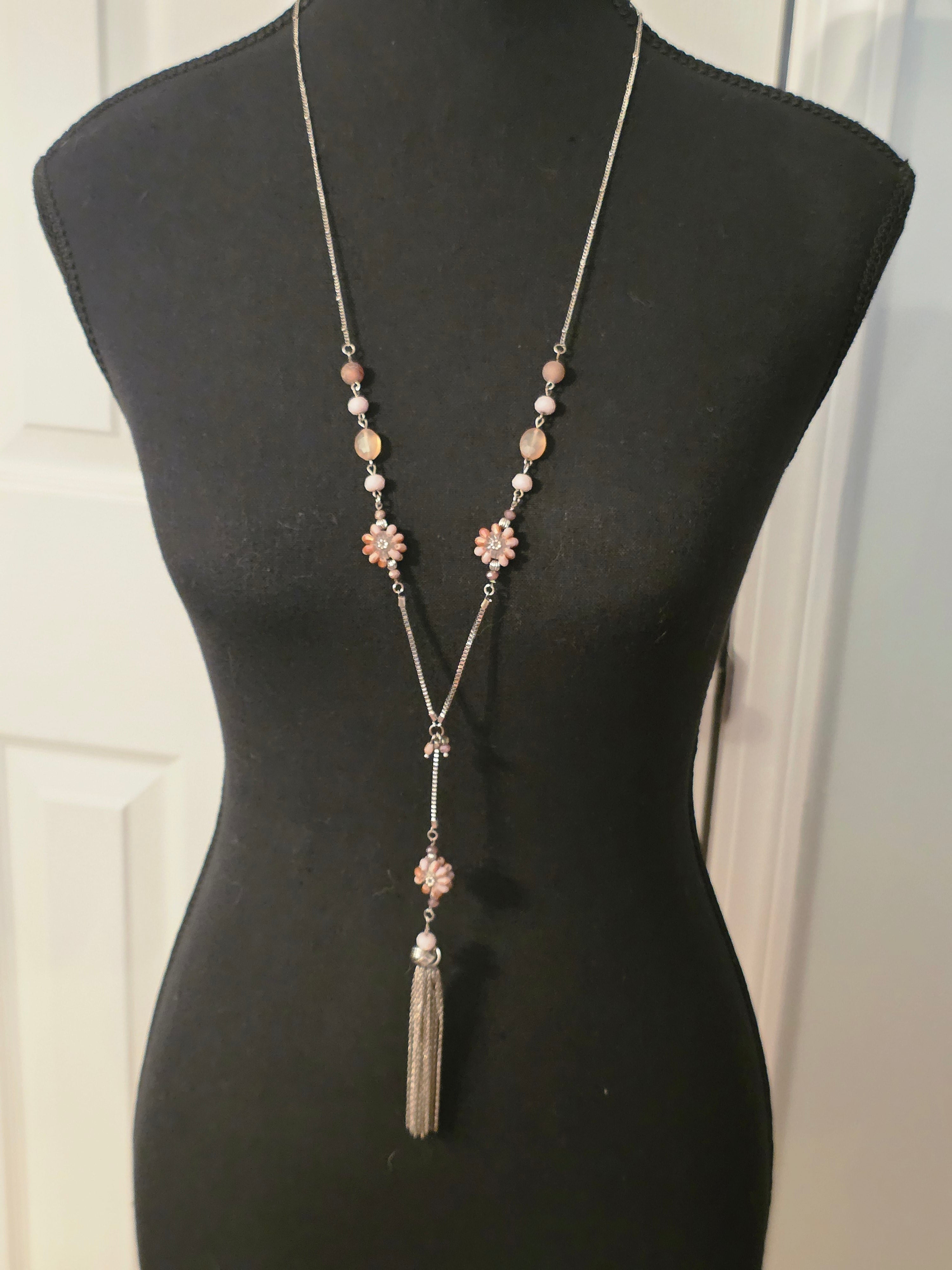 Blushing Petals Lariat Necklace
