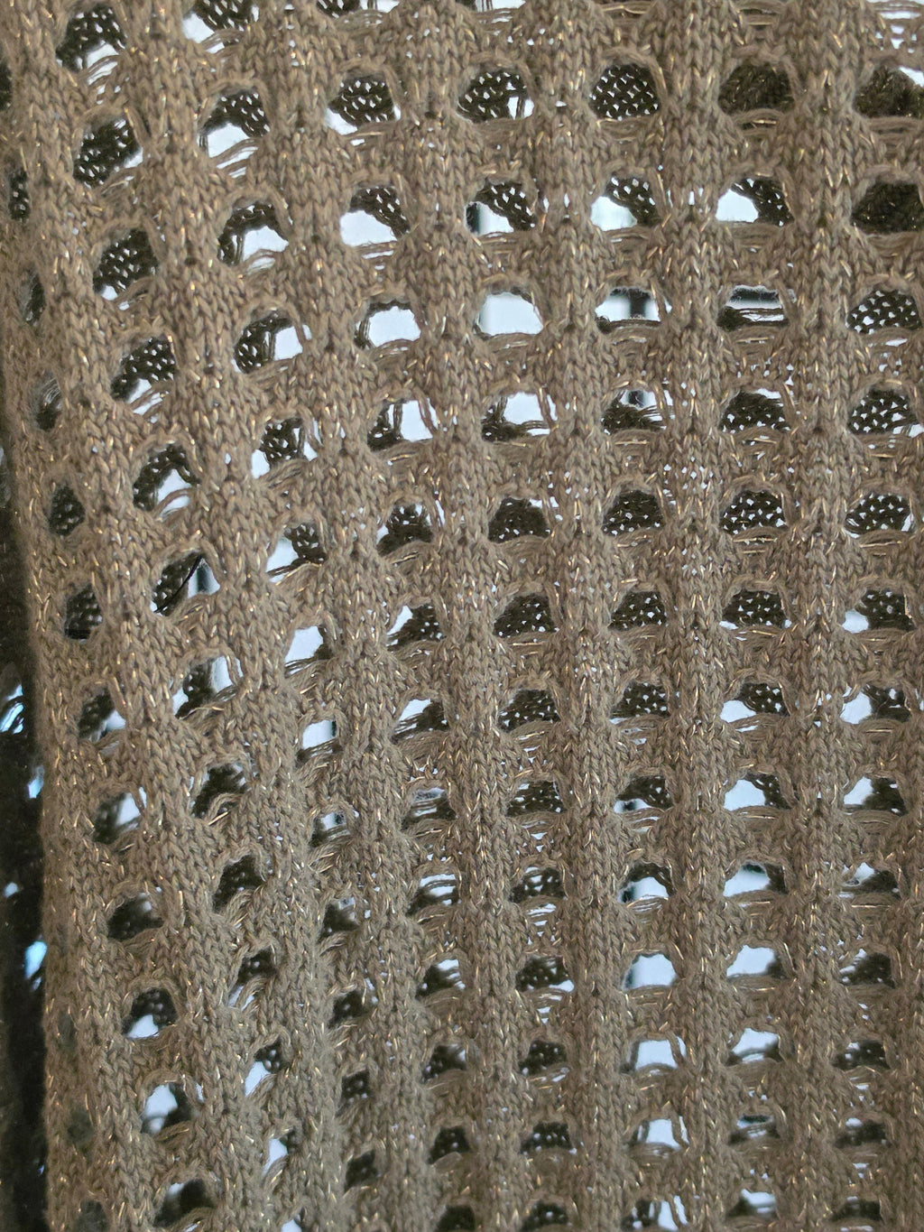 Gilded Shadows Open-Weave Pullover