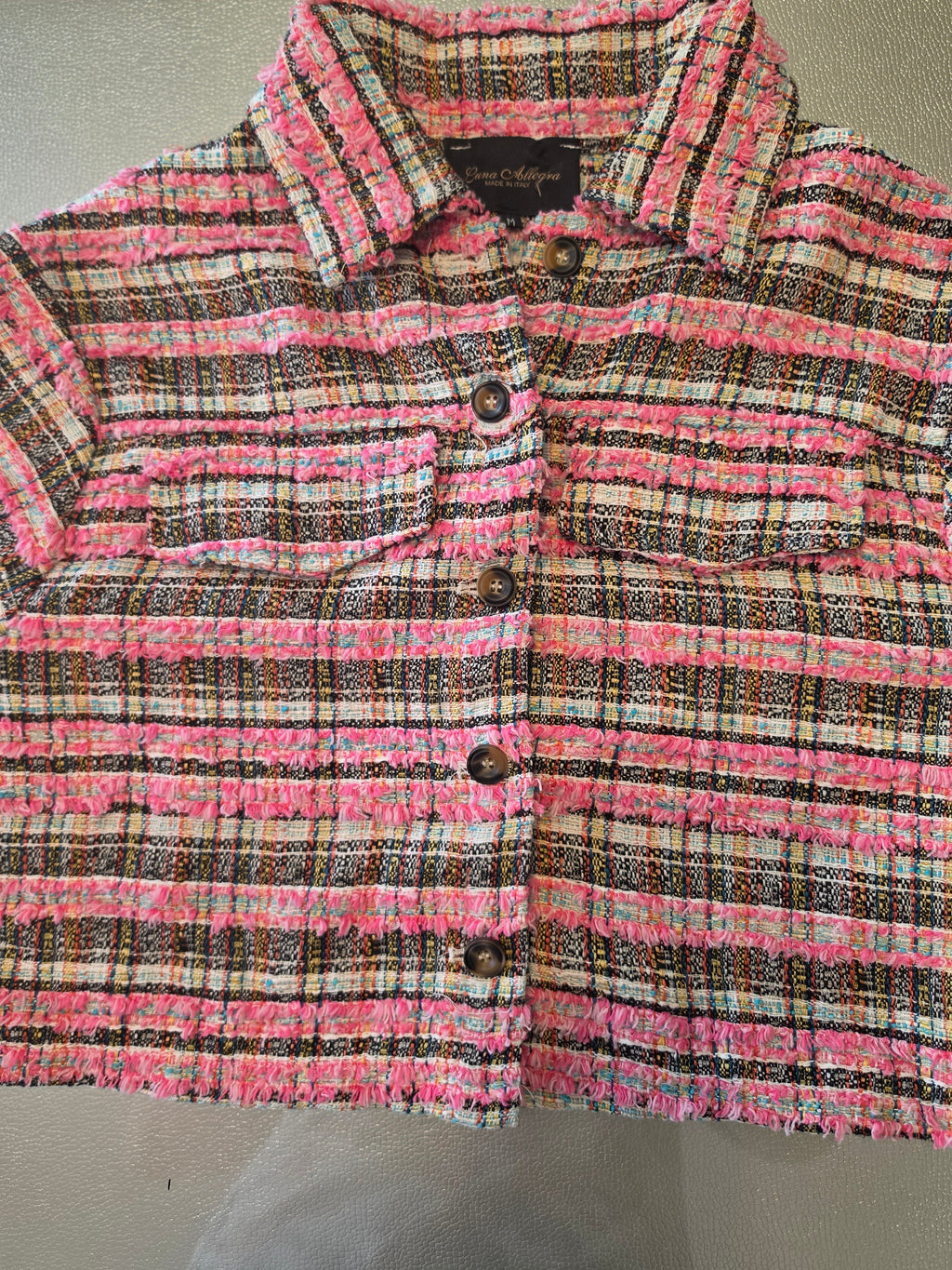 The Chanel-Coded Dream — Bouclé Tweed Jacket | Pink Multicolour