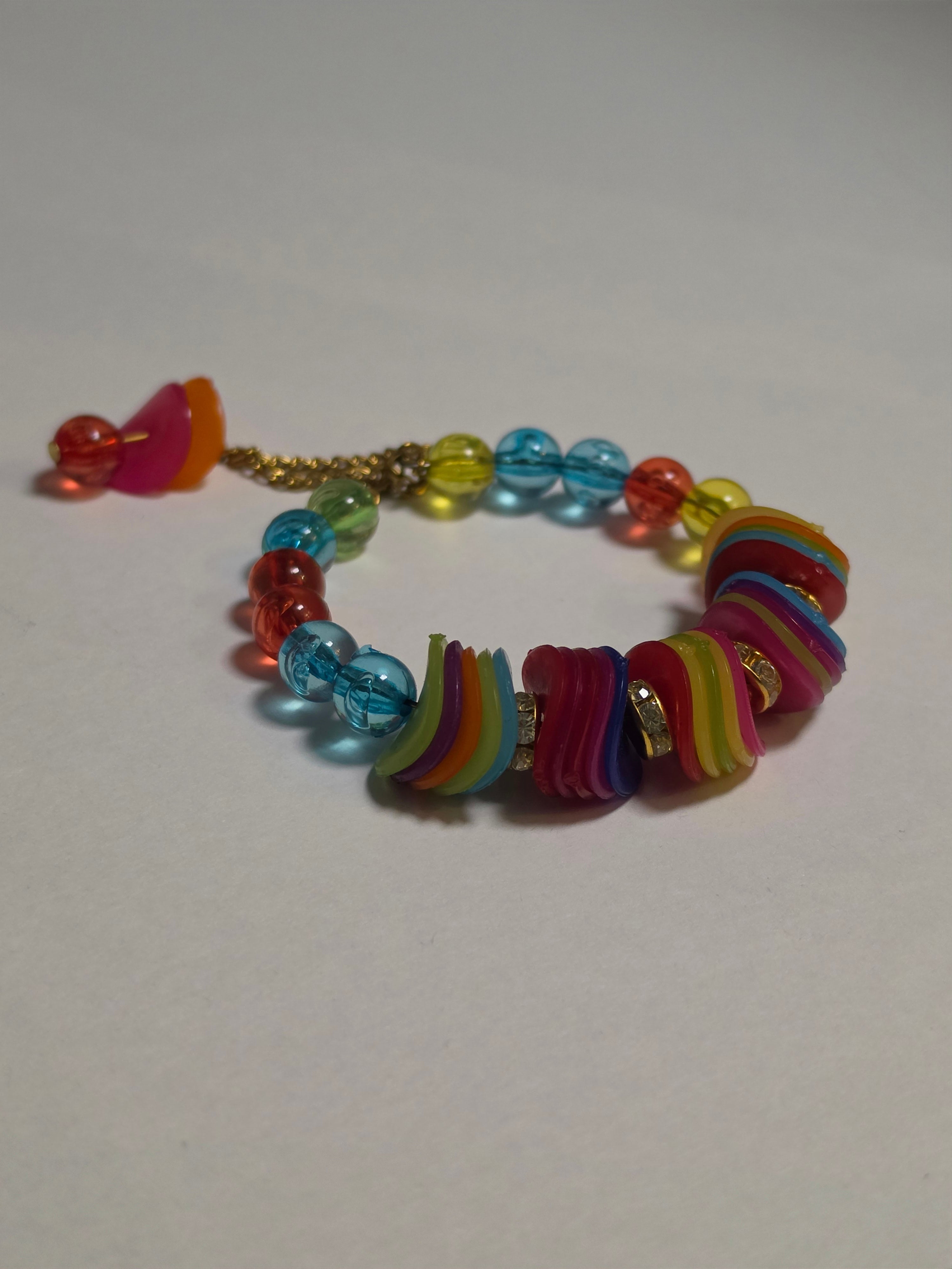 Chasing Rainbows — Vintage Multicolour Beaded Charm Bracelet