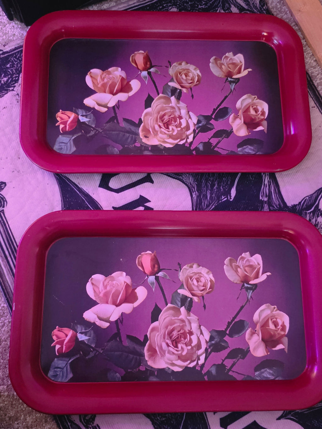 Midnight Rose Serving Tray Collection