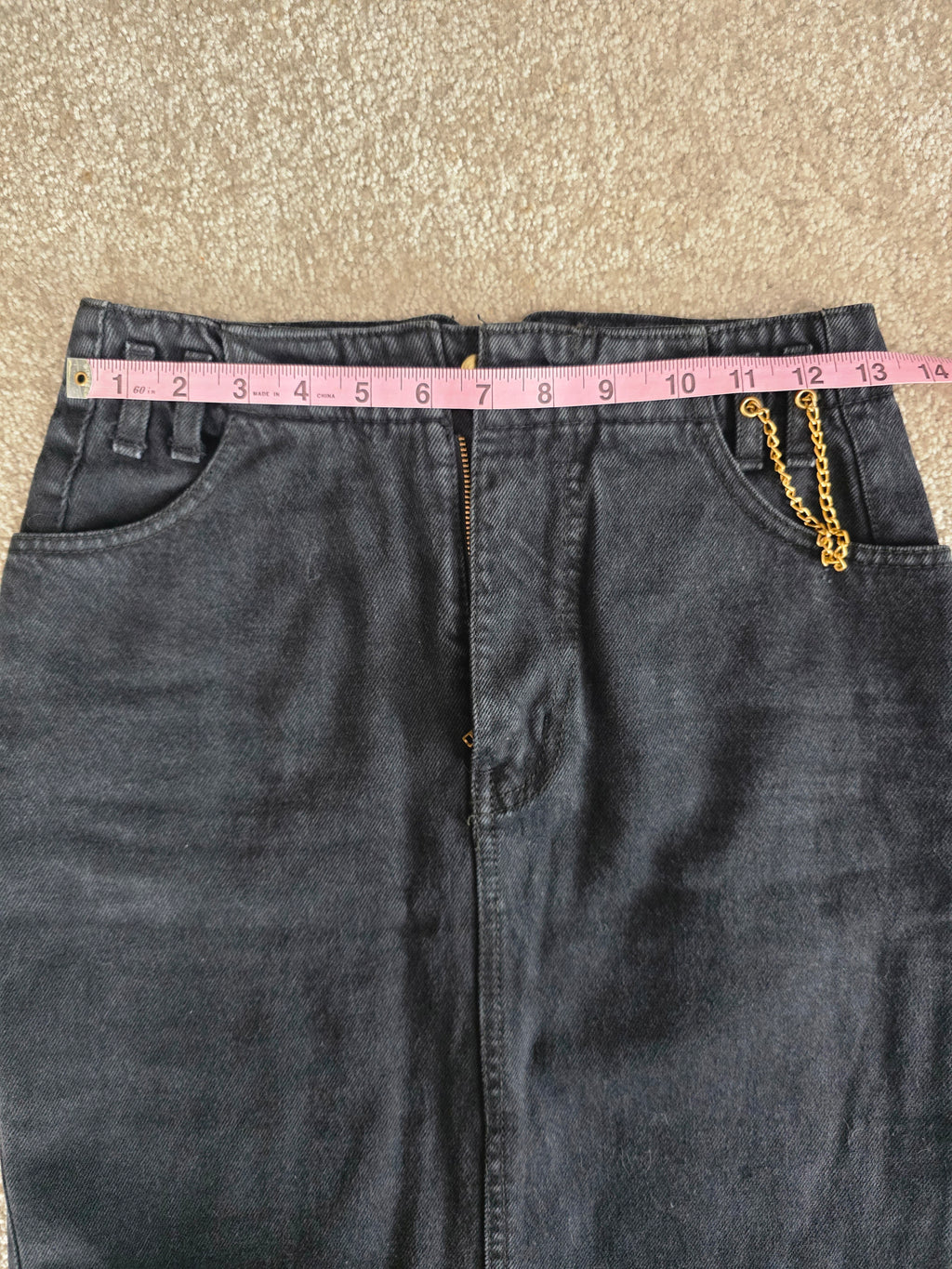 Timelessly Nautical Black Denim Skirt