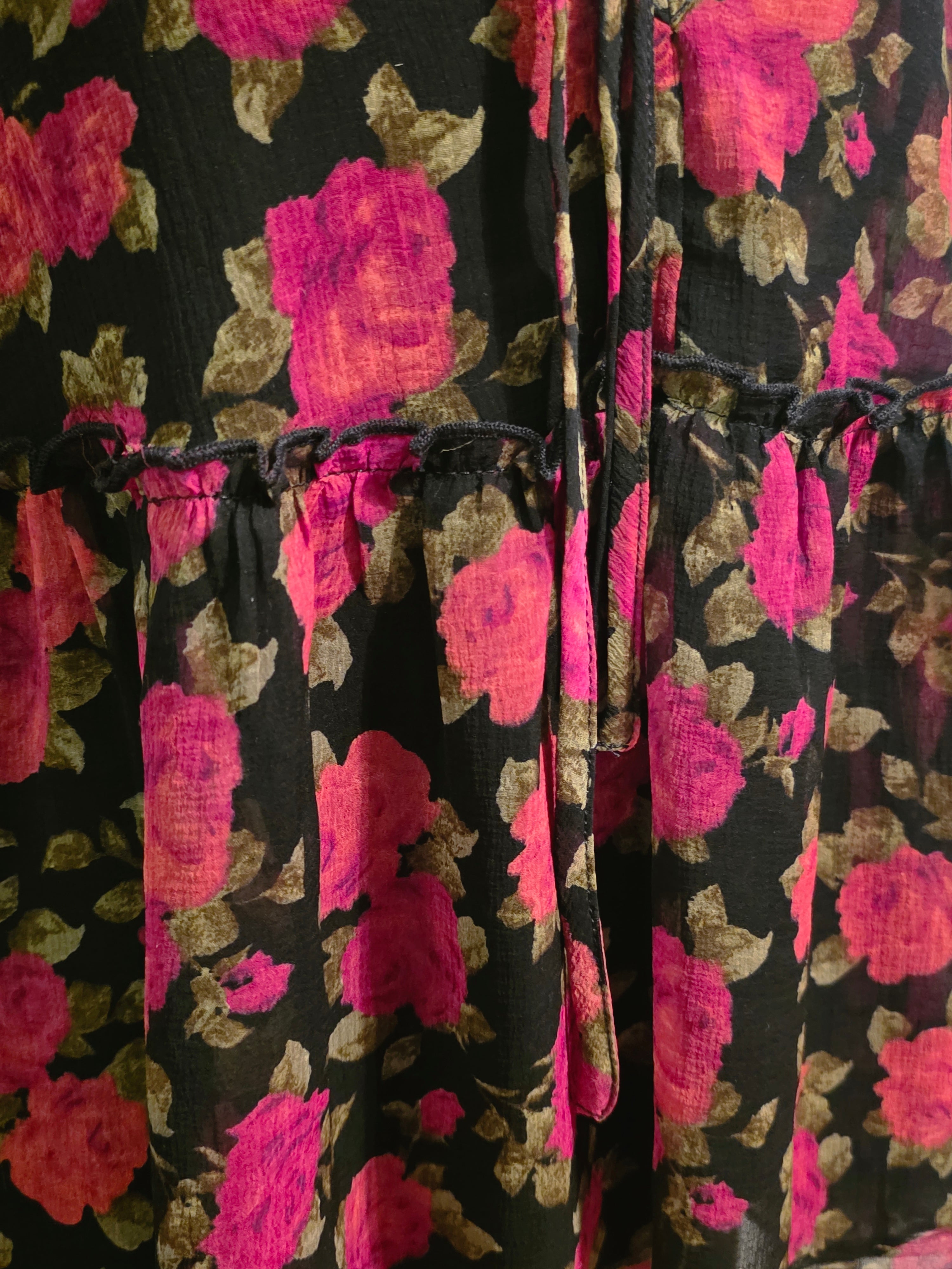 Fuchsia Garden Sheer Blouse