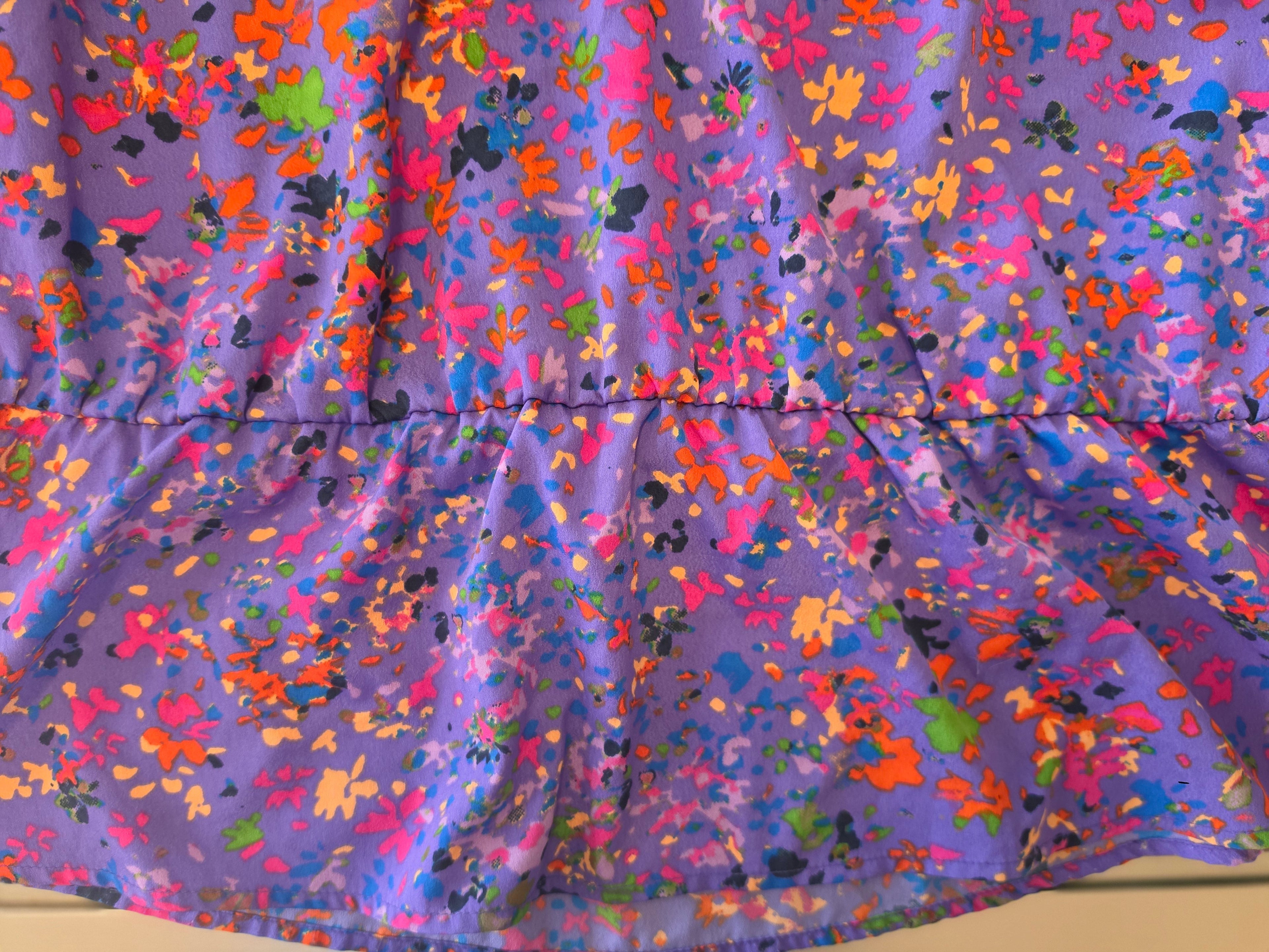 Jessica Simpson Peplum Blouse — Lavender Splatter Print | Junior Plus 2X