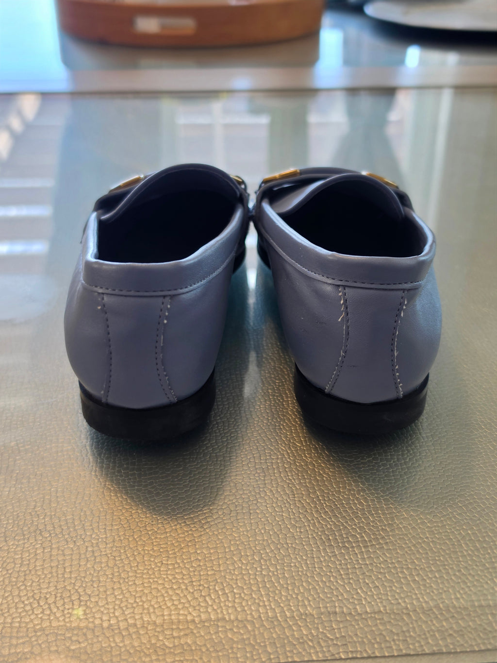 The Periwinkle Bit Loafer — Gold Hardware Flat