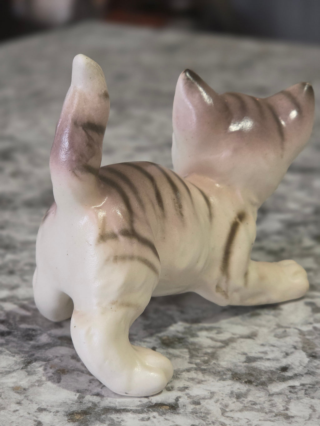The Mischief & Moonlight Kitten — Vintage Japanese Porcelain Tabby Figurine