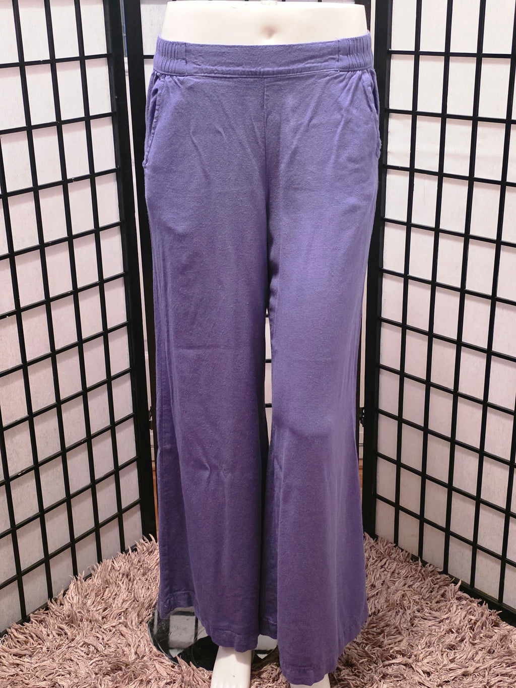 Luxuriously Flowing Purple Wide-Leg Pants