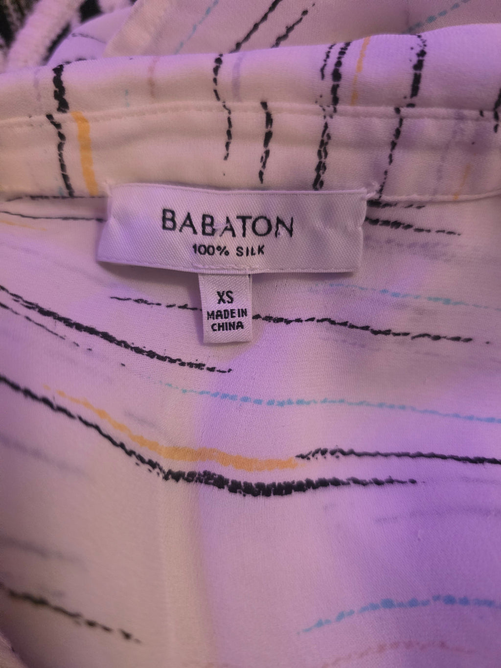 Painted Lines Silk Blouse